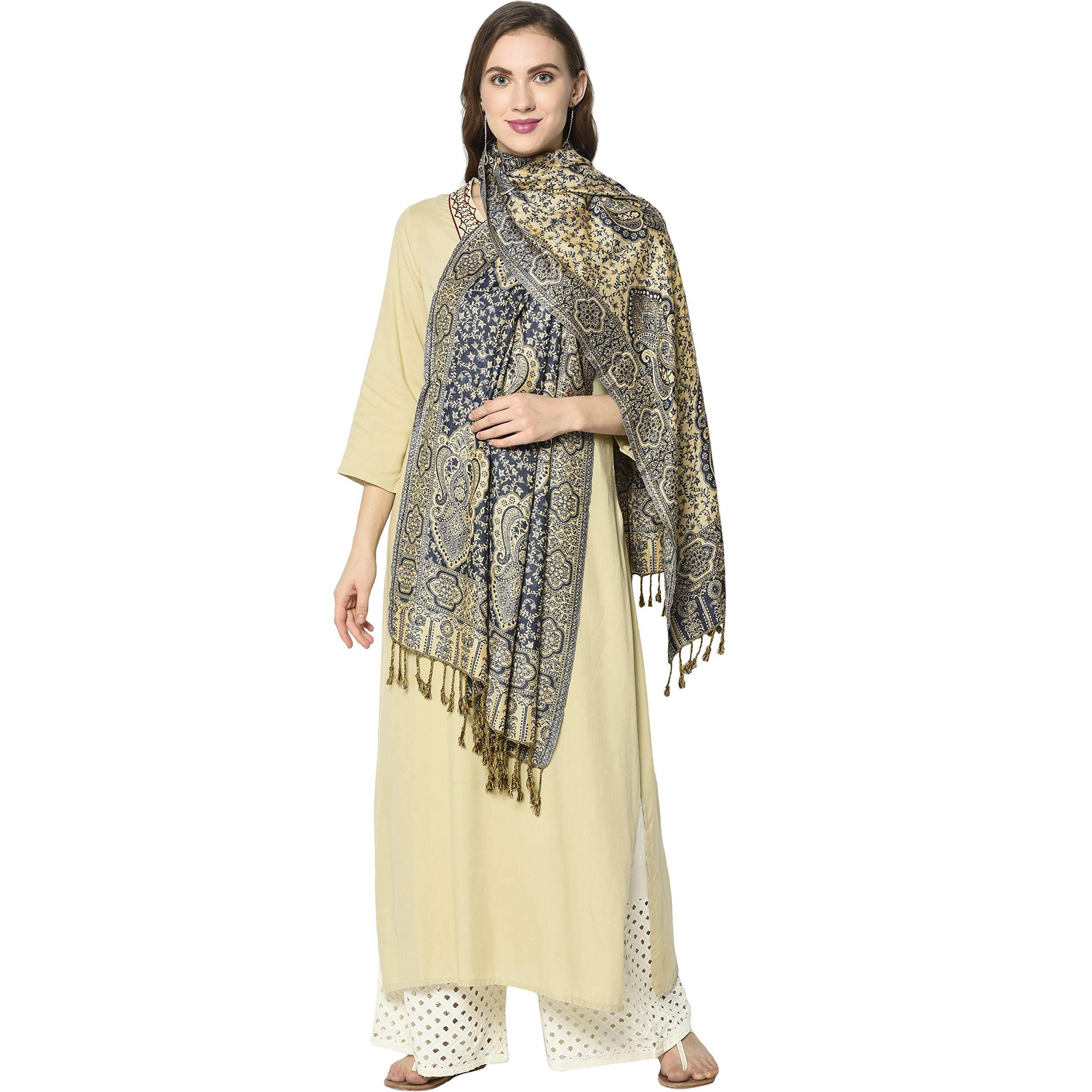 Weavers Villa 100% Soft Viscose Women's Scarf, Stoles, Scarves (Navyblue), 70Cm X 200Cm