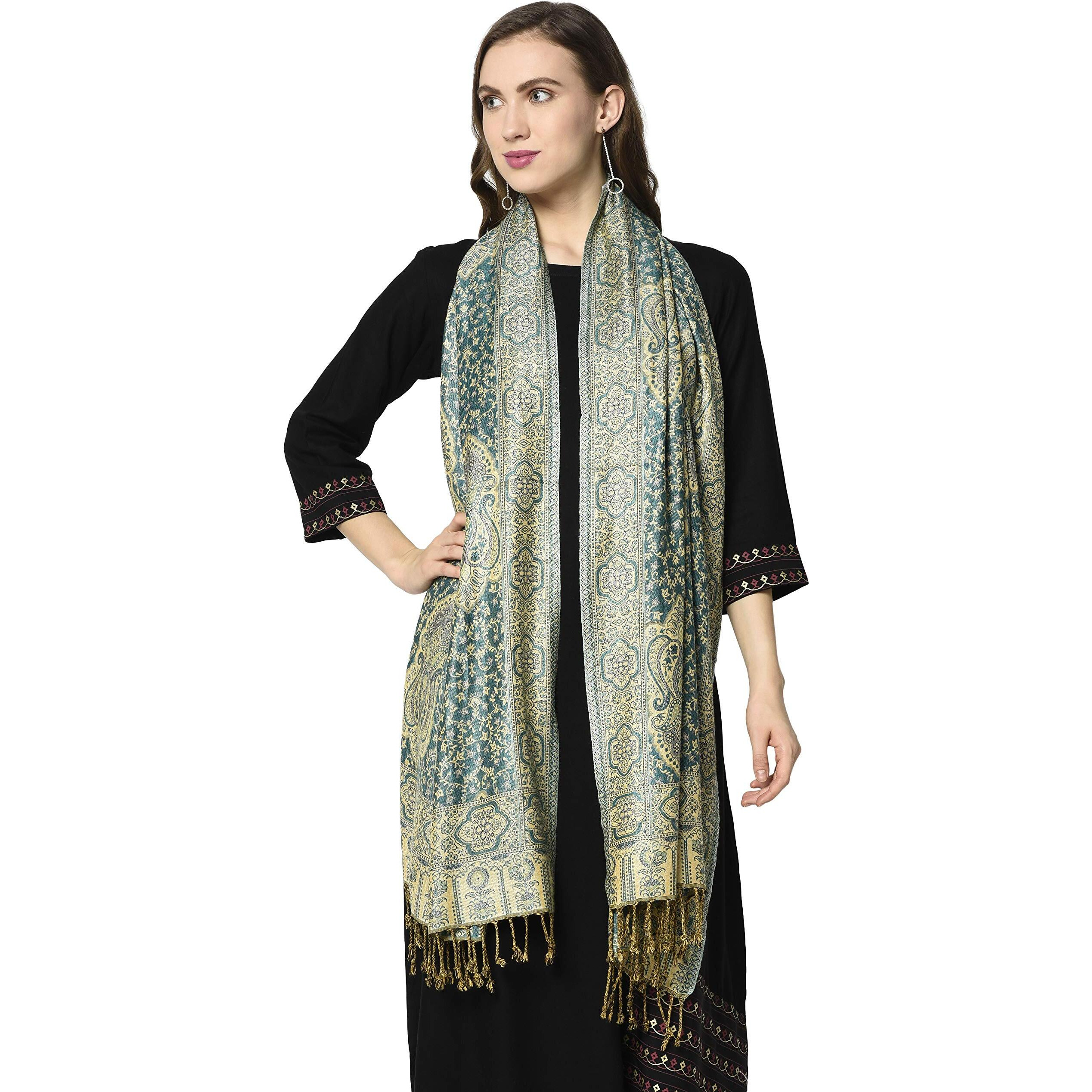 Weavers Villa 100% Soft Viscose Women's Scarf, Stoles, Scarves (Newgreen), 70Cm X 200Cm