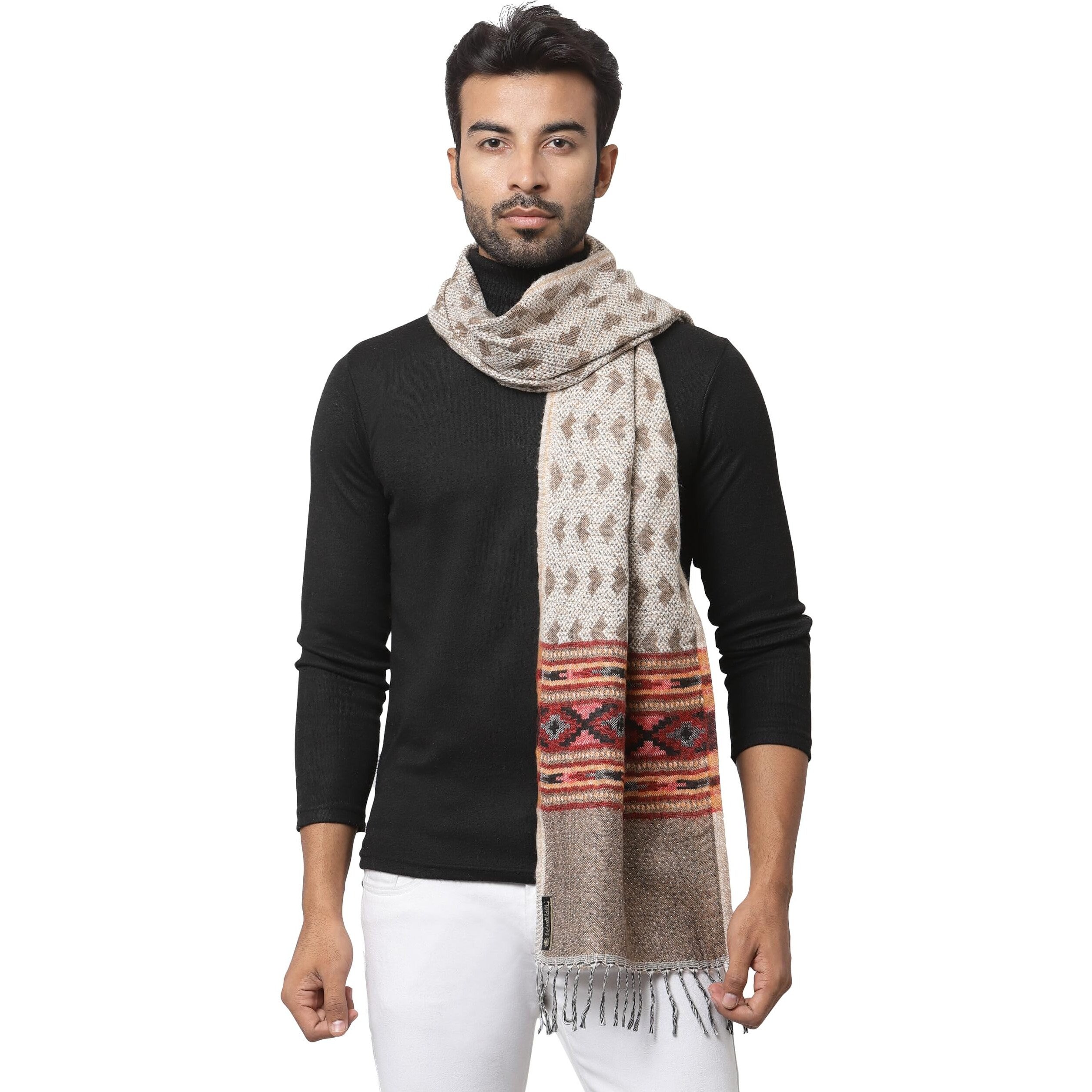 Weavers Villa Acro Wool Men's Muffler (Mf-903, Size 34Cm X 200Cm)