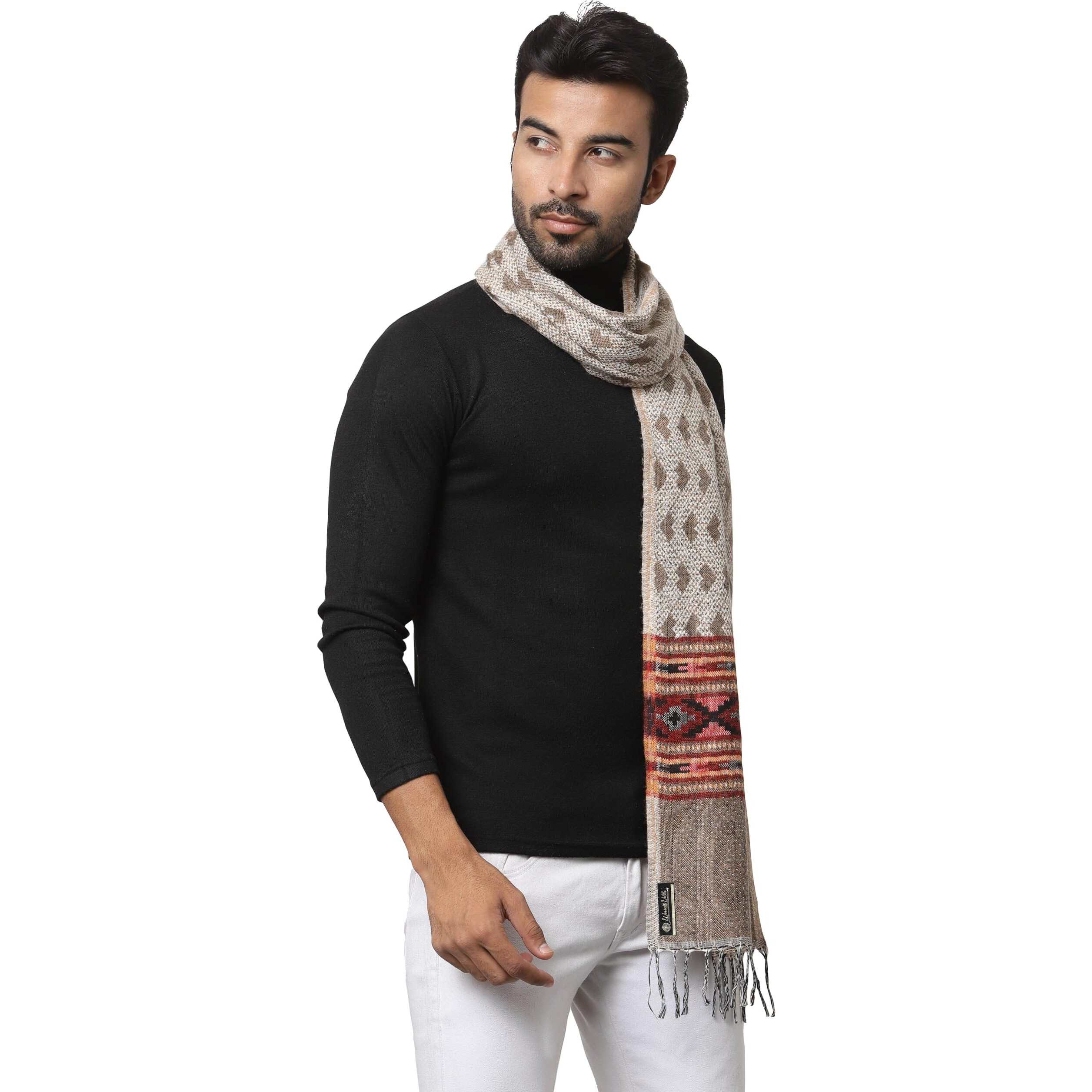 Weavers Villa Acro Wool Men's Muffler (Mf-903, Size 34Cm X 200Cm)
