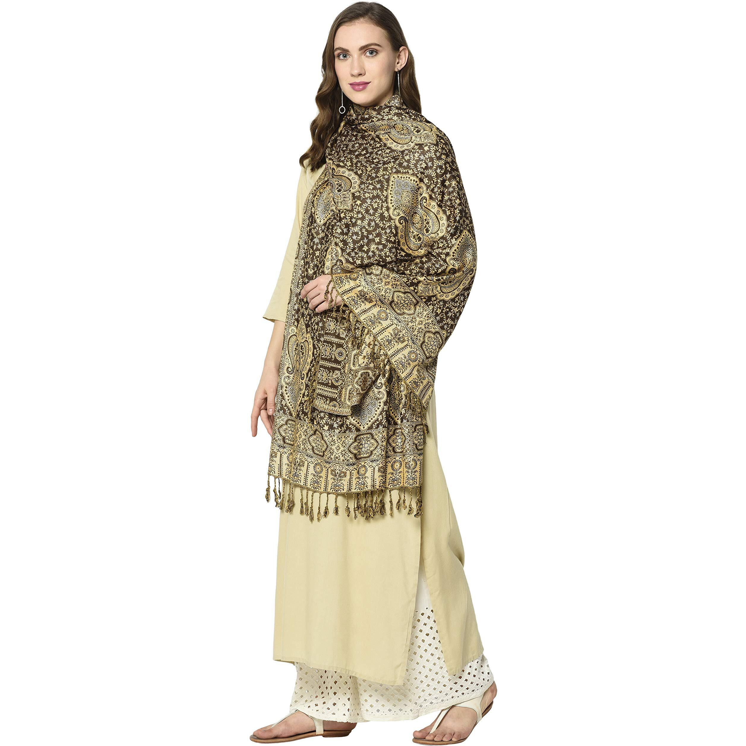 Weavers Villa 100% Soft Viscose Women's Scarf, Stoles, Scarves (Coffee), 70Cm X 200Cm