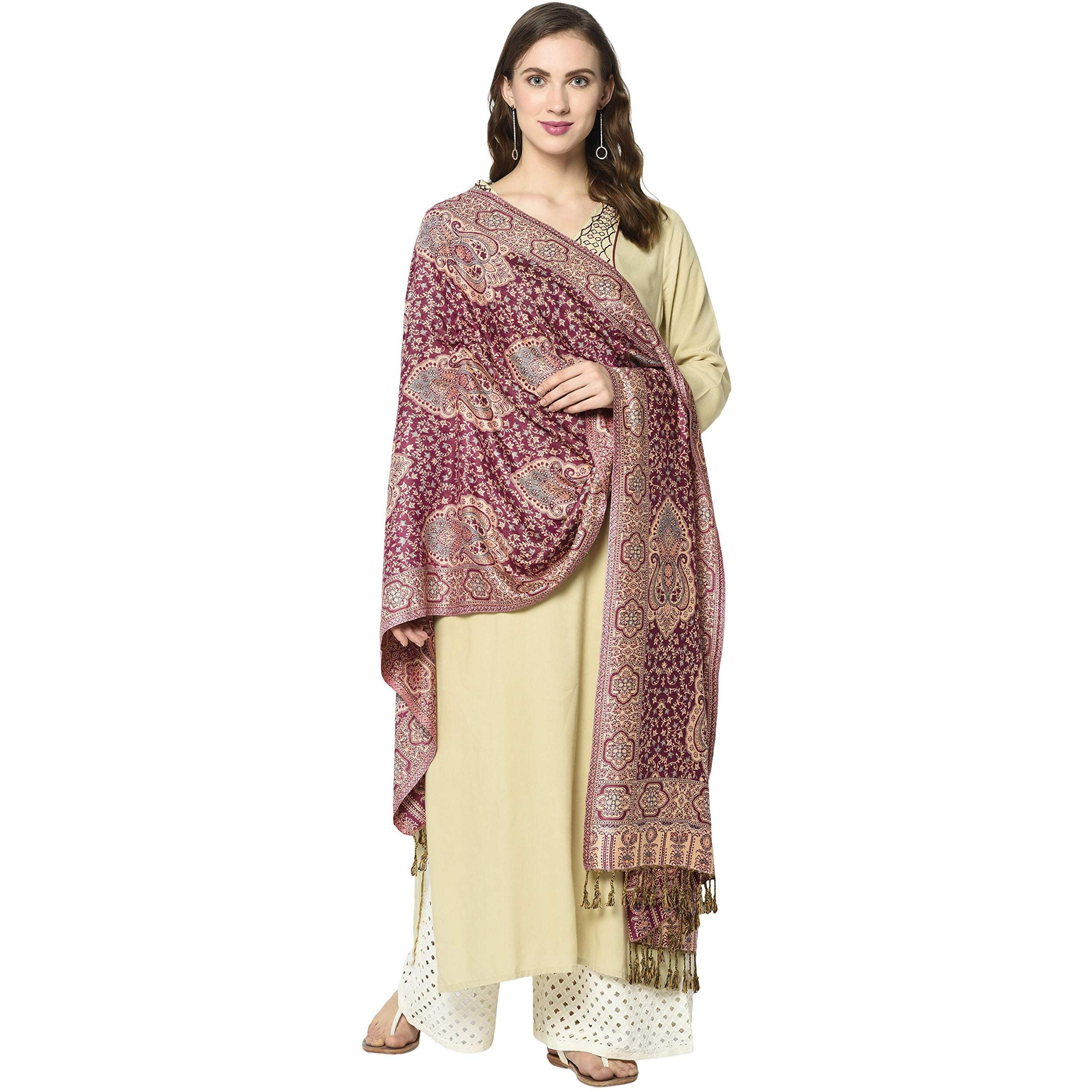 Weavers Villa 100% Soft Viscose Women's Scarf, Stoles, Scarves (Rani), 70Cm X 200Cm