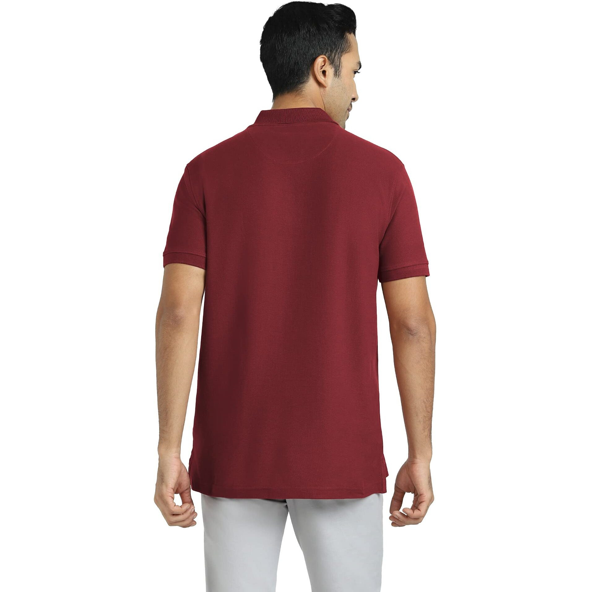 Xyxx Men's Element Combed Cotton Polo T-Shirts - Ultra-Soft & Breathable T-Shirts For Men With High Moisture Absorption (S Bold Burgundy)