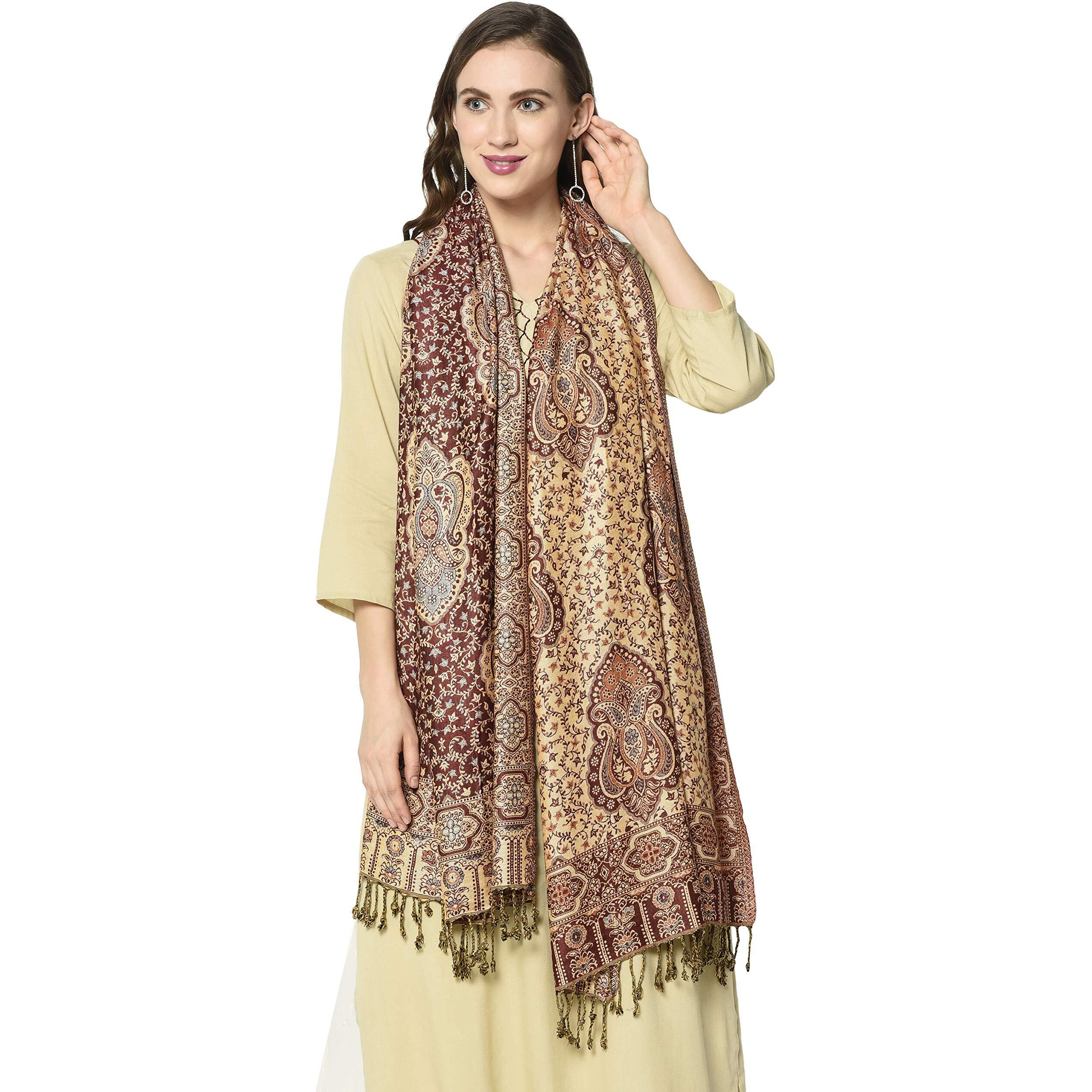 Weavers Villa 100% Soft Viscose Women's Scarf, Stoles, Scarves (Maroon), 70Cm X 200Cm