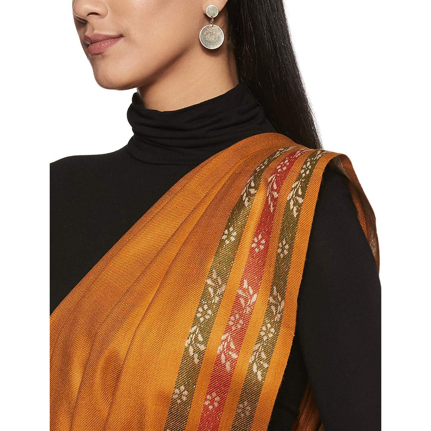 Weavers Villa - Women's Kashmiri Gorgeous Trendy Shawls And Stoles (Mustard), 100Cm X 200Cm