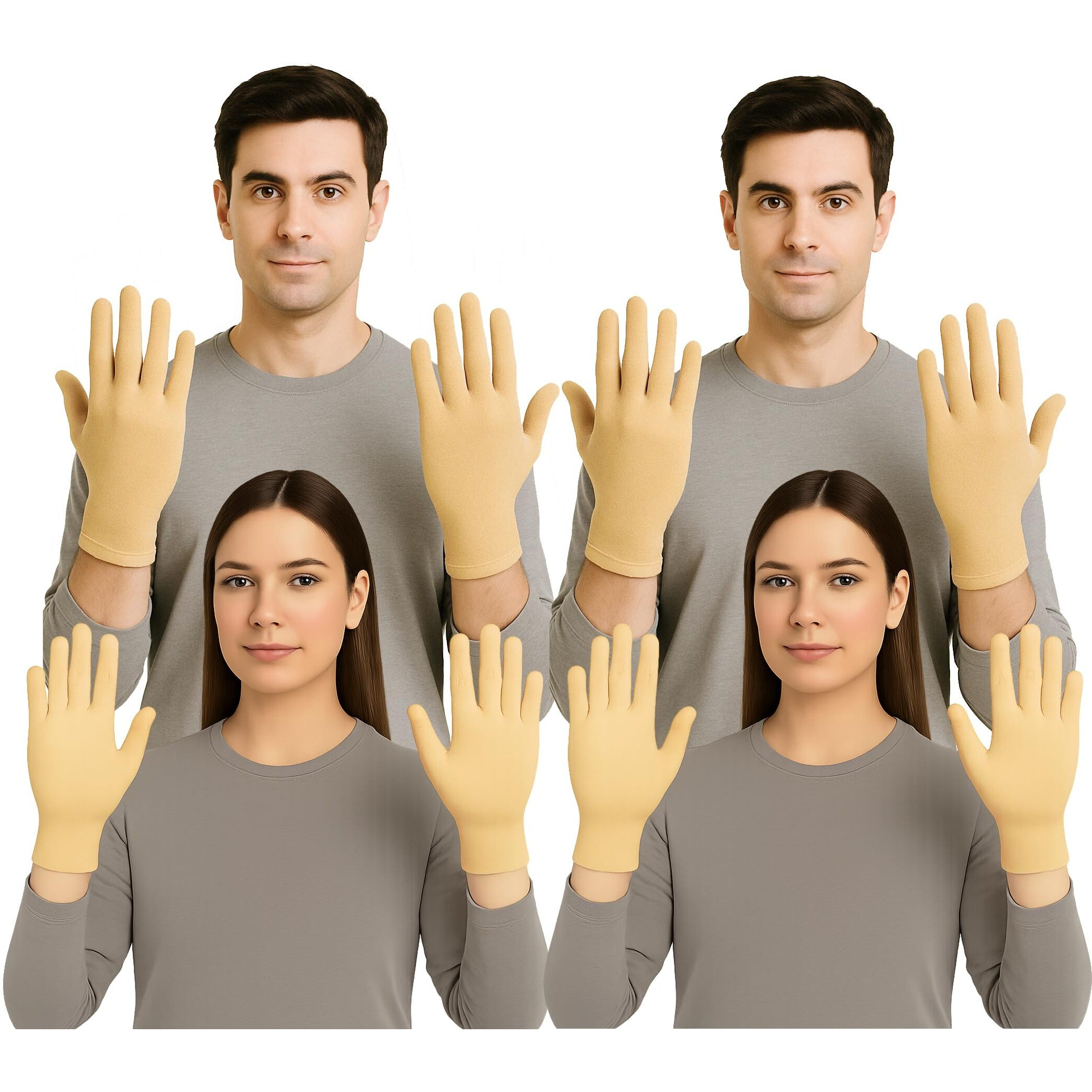 Weavers Villa Cotton Summer Glove For Men & Women | Anti-Slip Uv Protection Hand Gloves | Outdoor Sun, Dust, Pollution Shield | Elastic Fit | Pack Of 4 Pairs (Beige, Short Hand Gloves (4 Pairs))