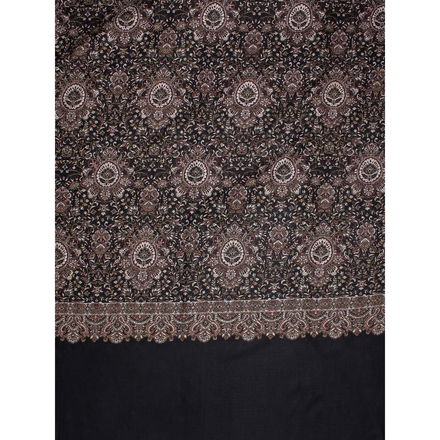 Weavers Villa Acro Wool Women's Shawl, 100Cm X 200Cm (Black)