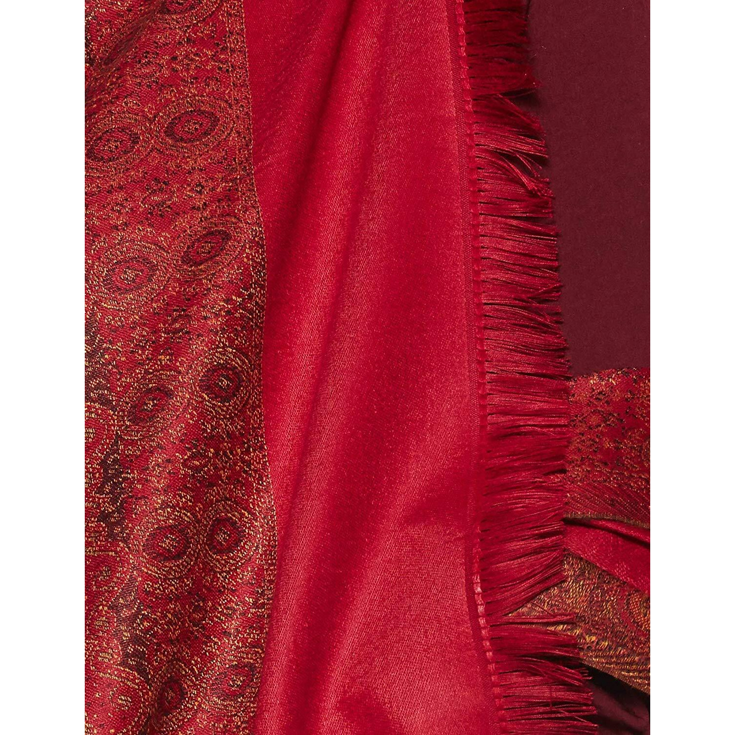 Weavers Villa - Women's Maroon Jamdani Kashmiri Shawls,Stoles (Maroon), 100Cm X 200Cm