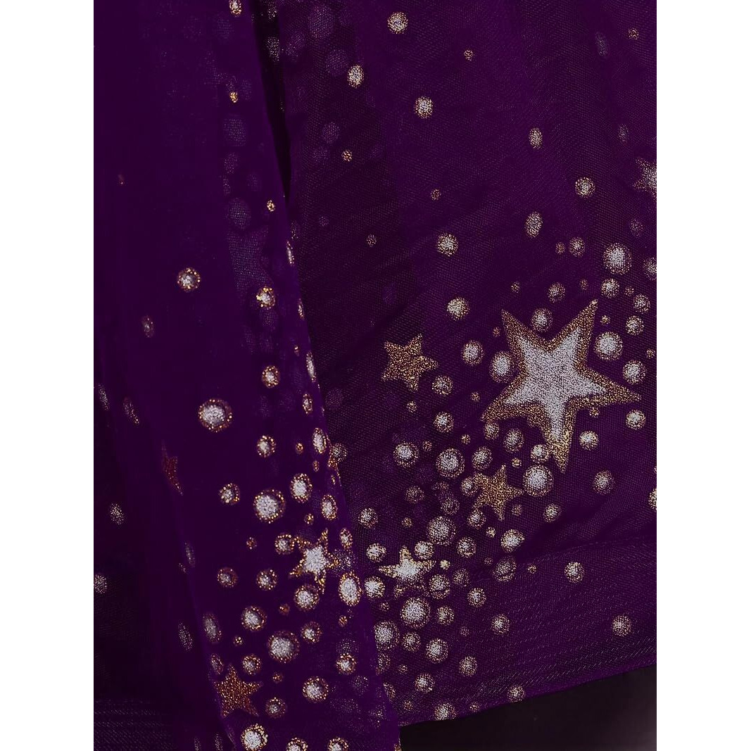 White Button Kids Gown For Girls Maxi Dress Gown Purple