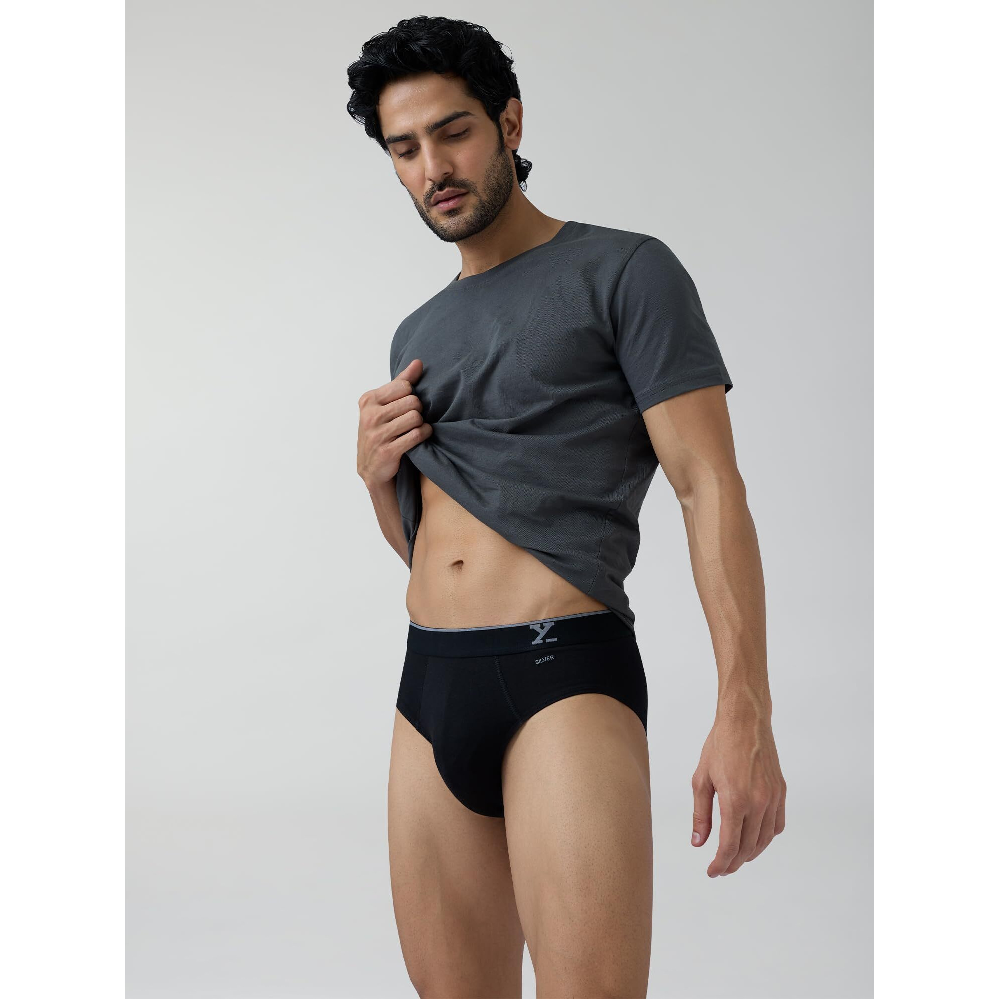 Xyxx Men Micro Modal Brief, Snug Fit, Solid, Pack Of 1, Xybrf102M, Black, M
