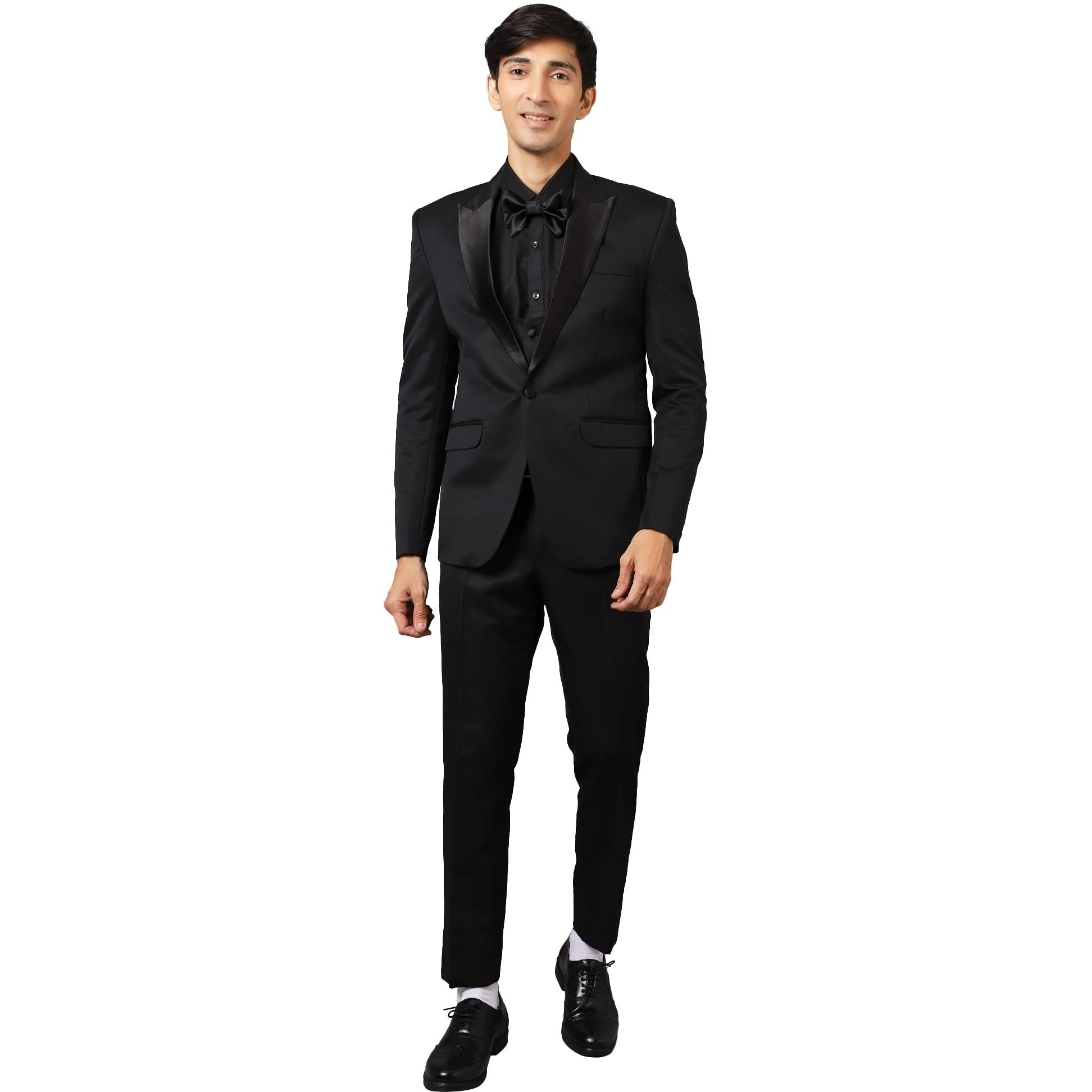 Wintage Men's Tuxedo Black 3Pc Suit  Large