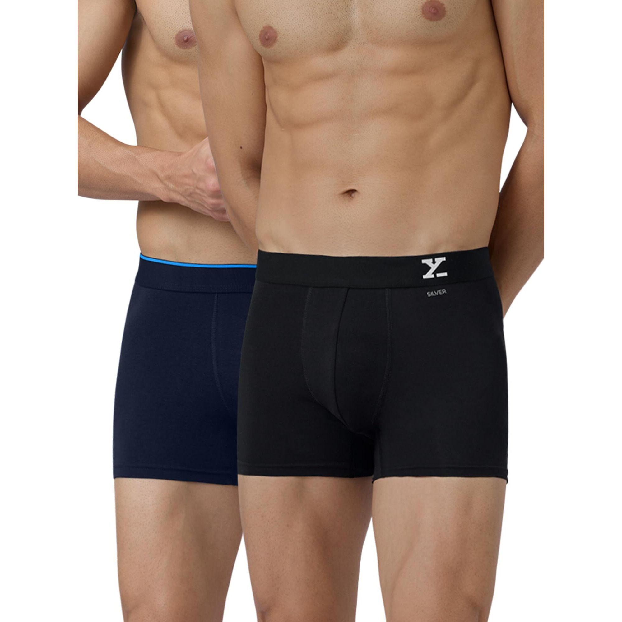Xyxx Men Micro Modal Trunk, Snug Fit, Solid, Pack Of 2, Xytrnk2Pckn417Xl, Black+Black Iris, Xl