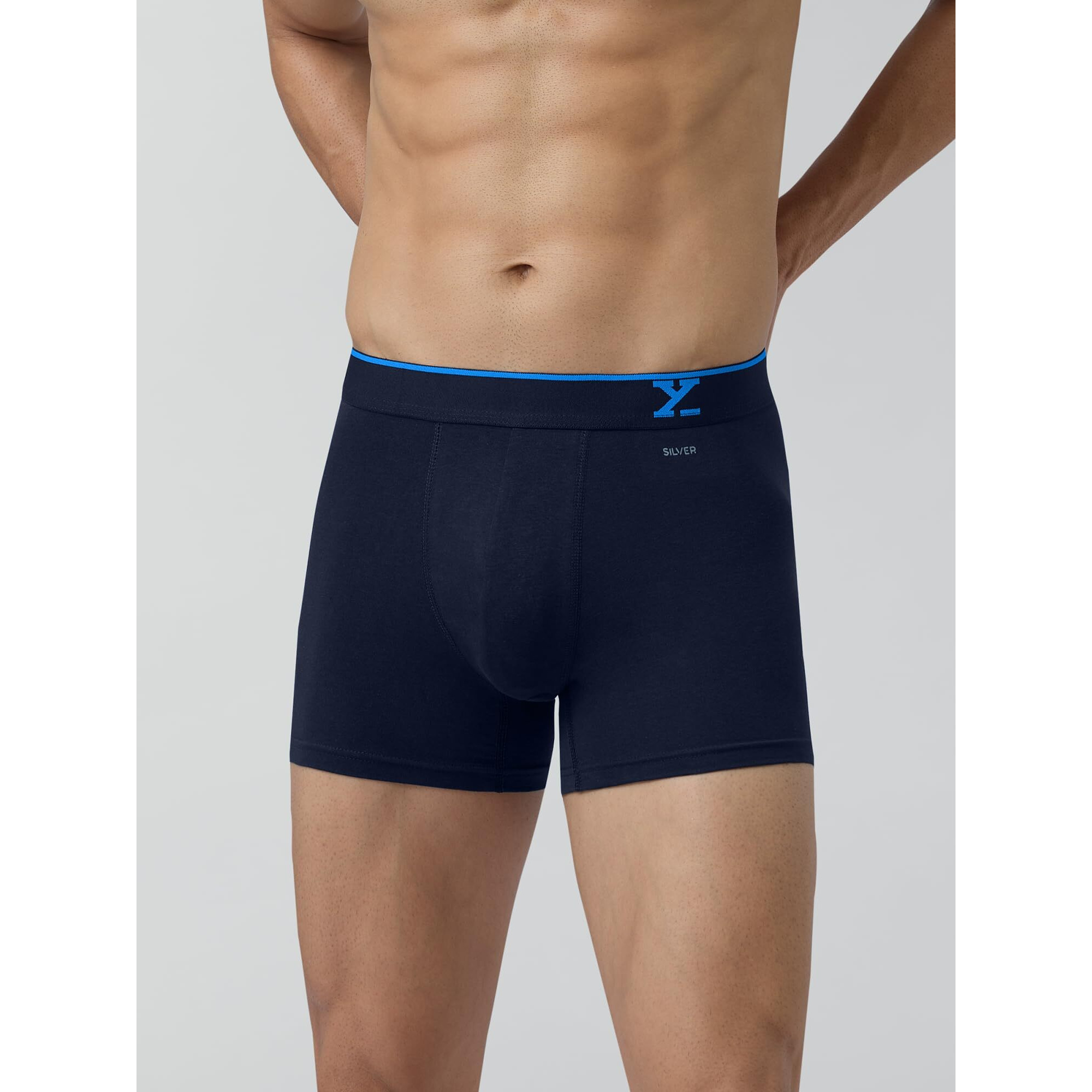 Xyxx Men Micro Modal Trunk, Snug Fit, Solid, Pack Of 2, Xytrnk2Pckn417Xl, Black+Black Iris, Xl