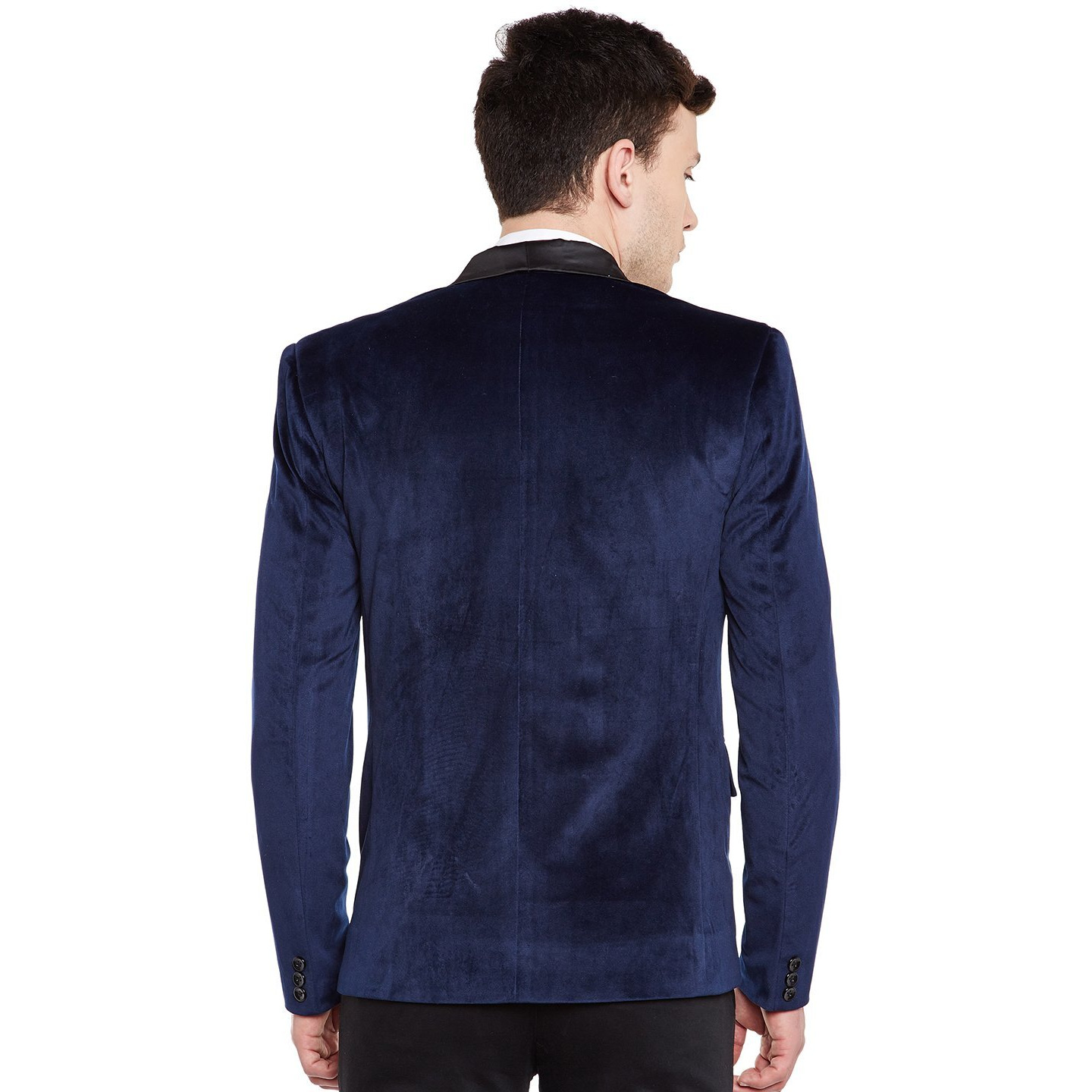 Wintage Men's Regular Fit Tuxedo Casual Blazer (Tuxvelvet201Color6S38_Navy Blue_38)