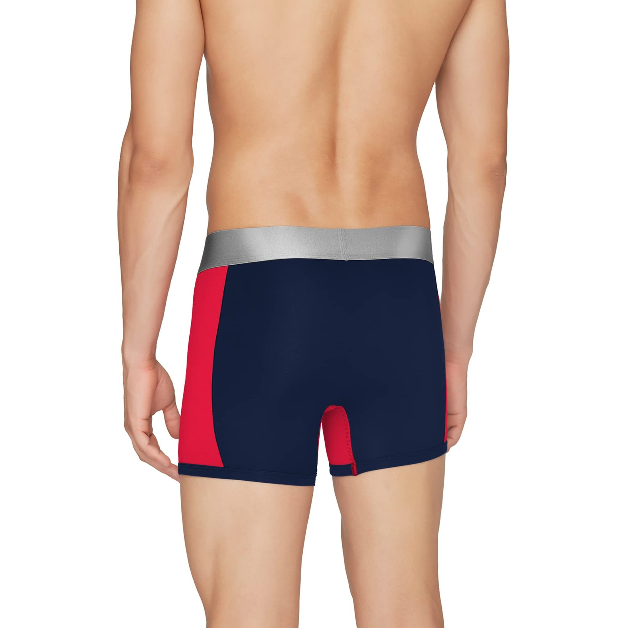 Xyxx Men's Underwear Illuminati Intellisoft Antimicrobial Micro Modal Trunk Pack Of 2 (Black Iris  Black Iris & Tango Red M)