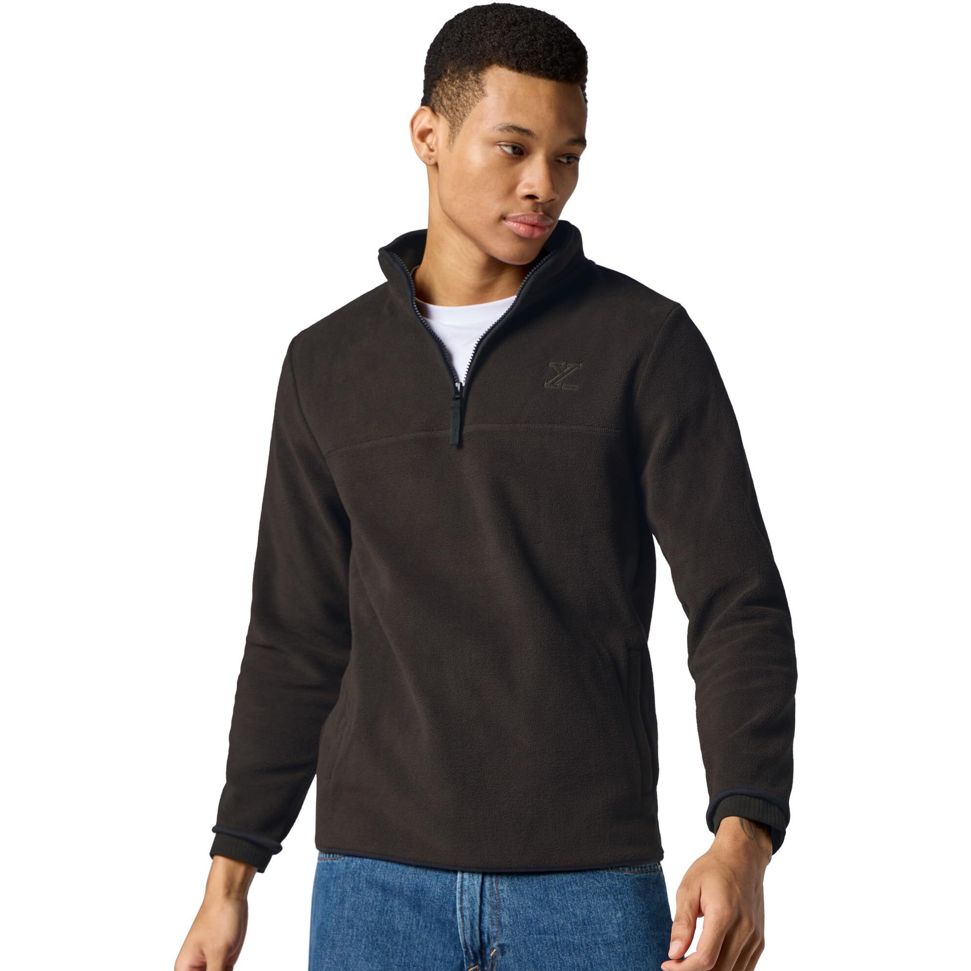 Xyxx Men Cotton Rich Fleece Jacket, Relaxed Fit, Solid, Pack Of 1, Mb13Jk05M, Malt Brown, M