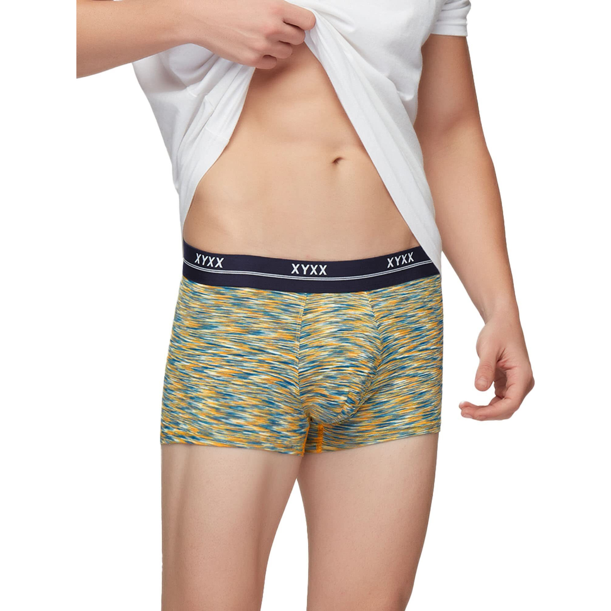 Xyxx Men's Modal Trunks (Pack Of 1) (Xytrnk75Xl_Yellow & Blue_Xl)
