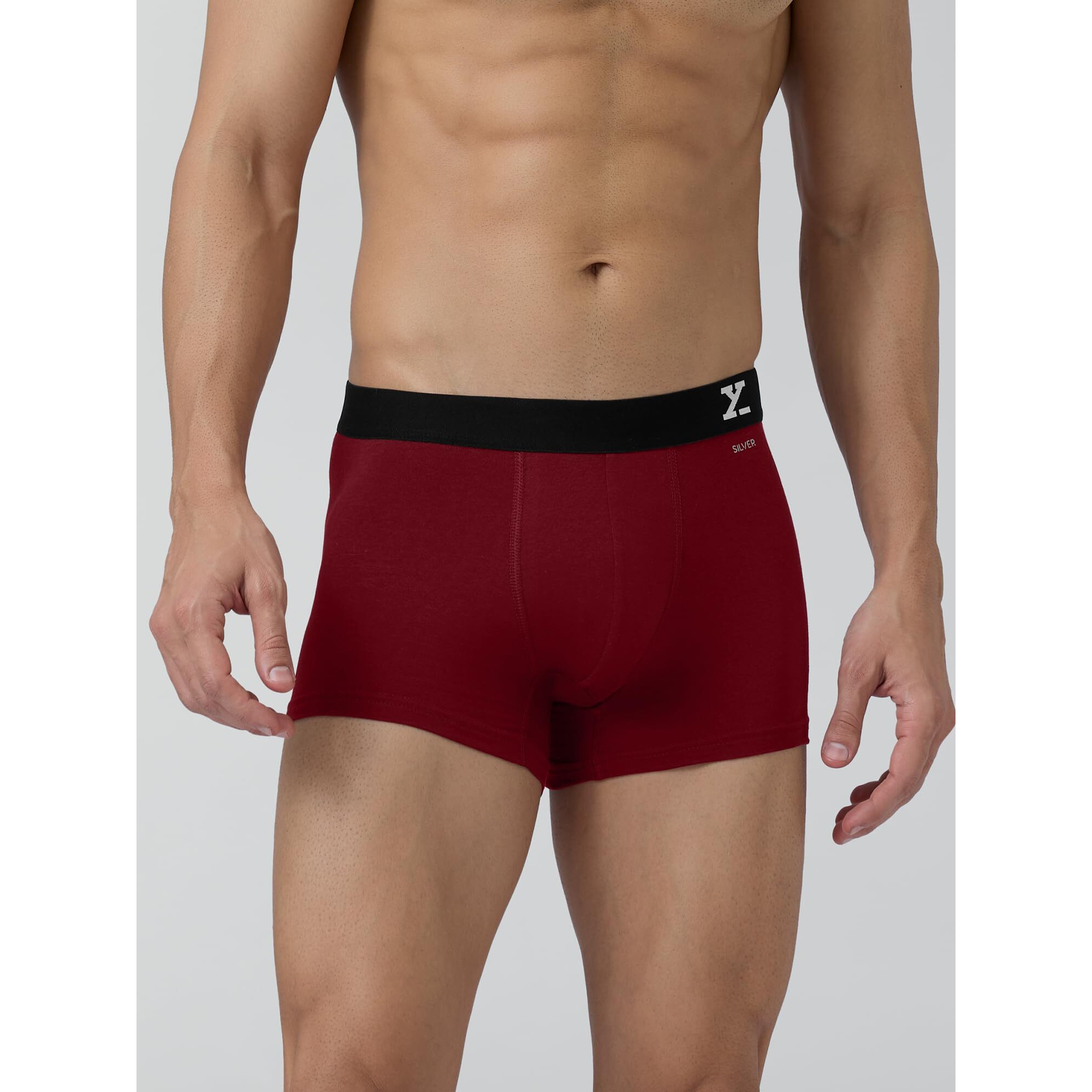 Xyxx Men's Cotton Classic Regular Solid Trunks (Pack Of 2) (Xytrnk_R36_2_Dark Maroon + Brilliant Blue_Xl)
