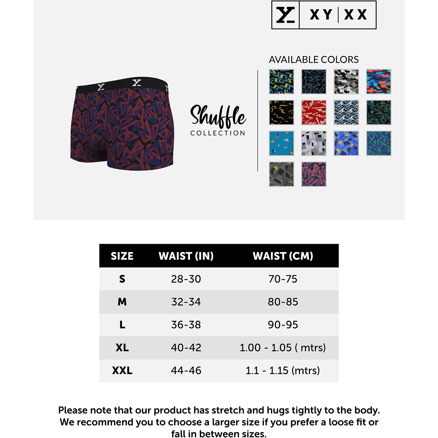 Xyxx Men Micro Modal Trunk, Slim Fit, Printed, Pack Of 2, Xytrnk2Pckn674Xxl, Prism Blue + Prism Grey, Xxl