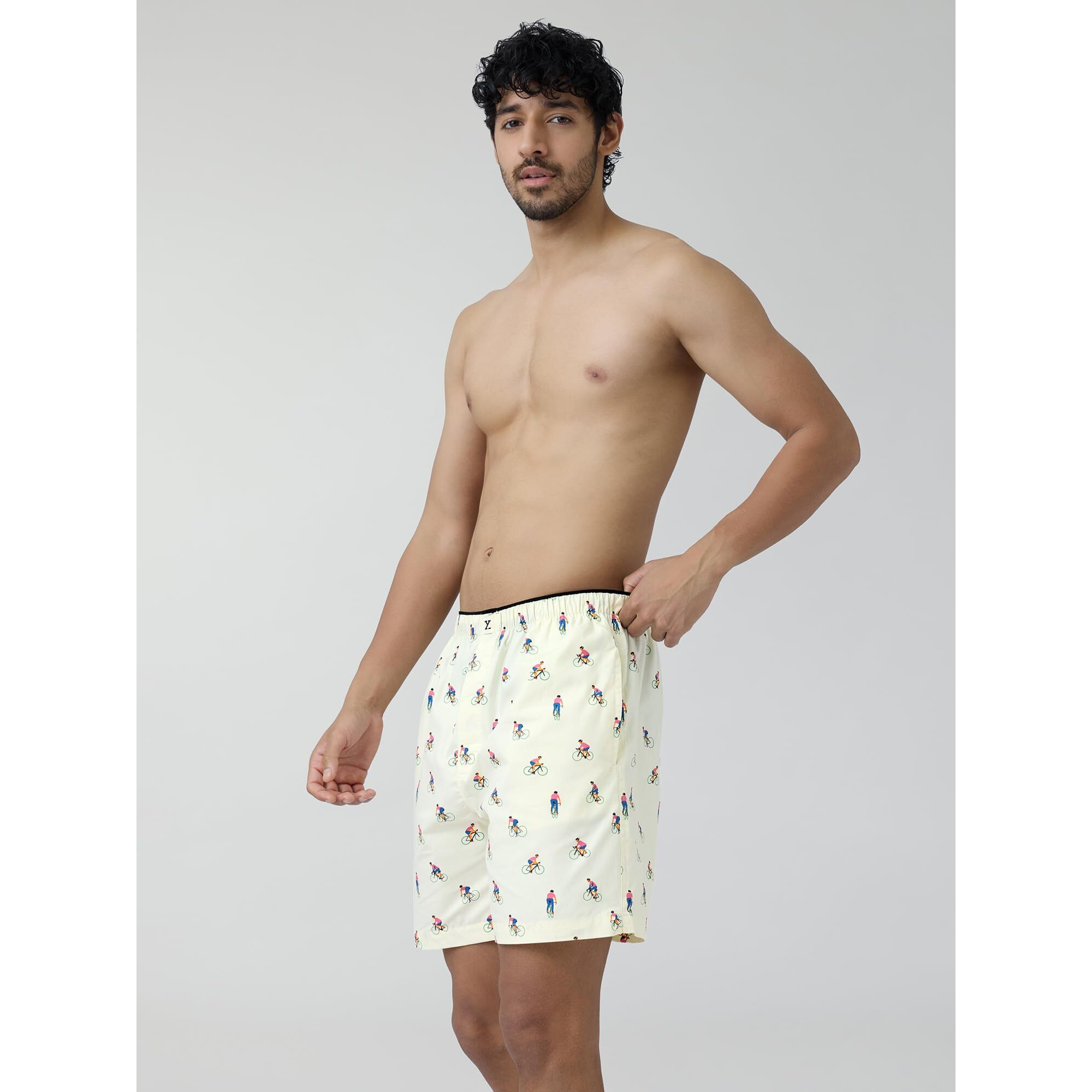 Xyxx Men's Super Combed Cotton Renew Boxers - High Moisture Absorbing Boxers For Men With Anti-Bacterial Silver Finish Pack Of 2 (S Cycling + Mental Health)