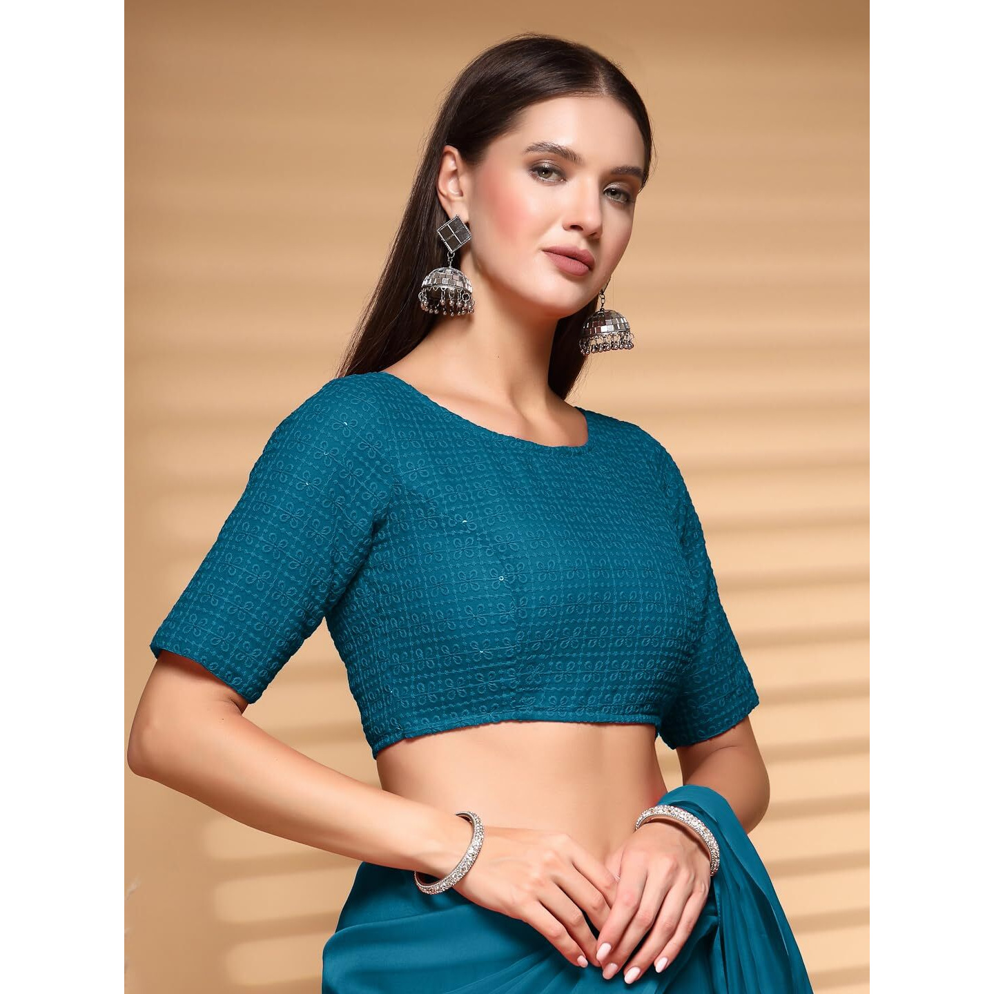 Oomph Readymade Blouse For Women, Cotton, Boat Neck, Rbbl583