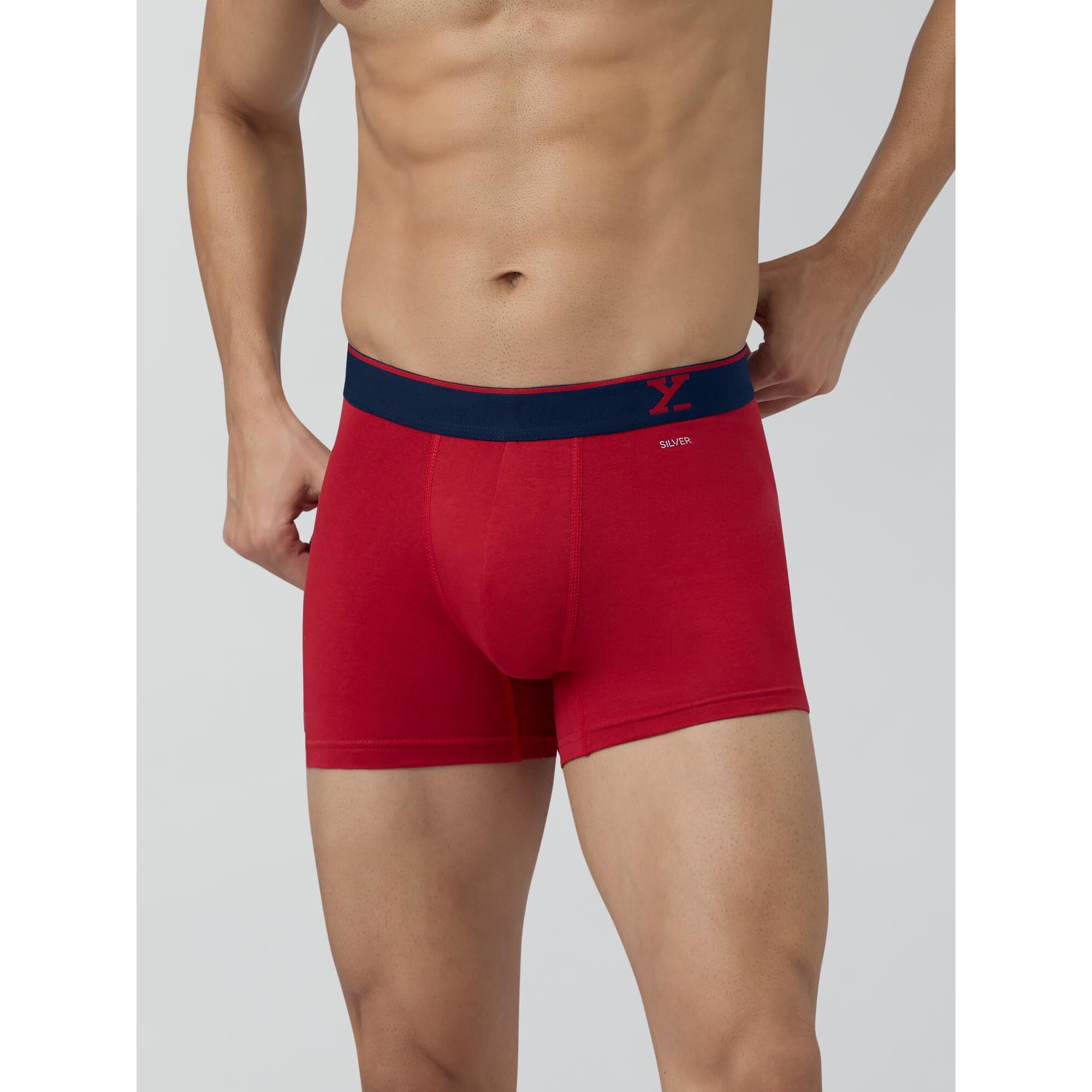 Xyxx Men Micro Modal Trunk, Snug Fit, Solid, Pack Of 2, Xytrnk2Pckn418Xl, Black+Tango Red, Xl