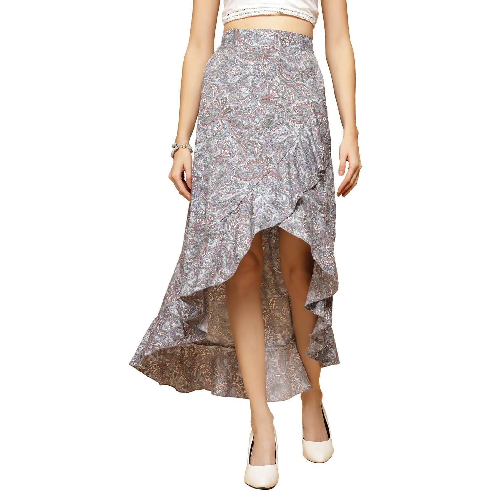 Oomph Long Skirts For Women Grey - Msk071