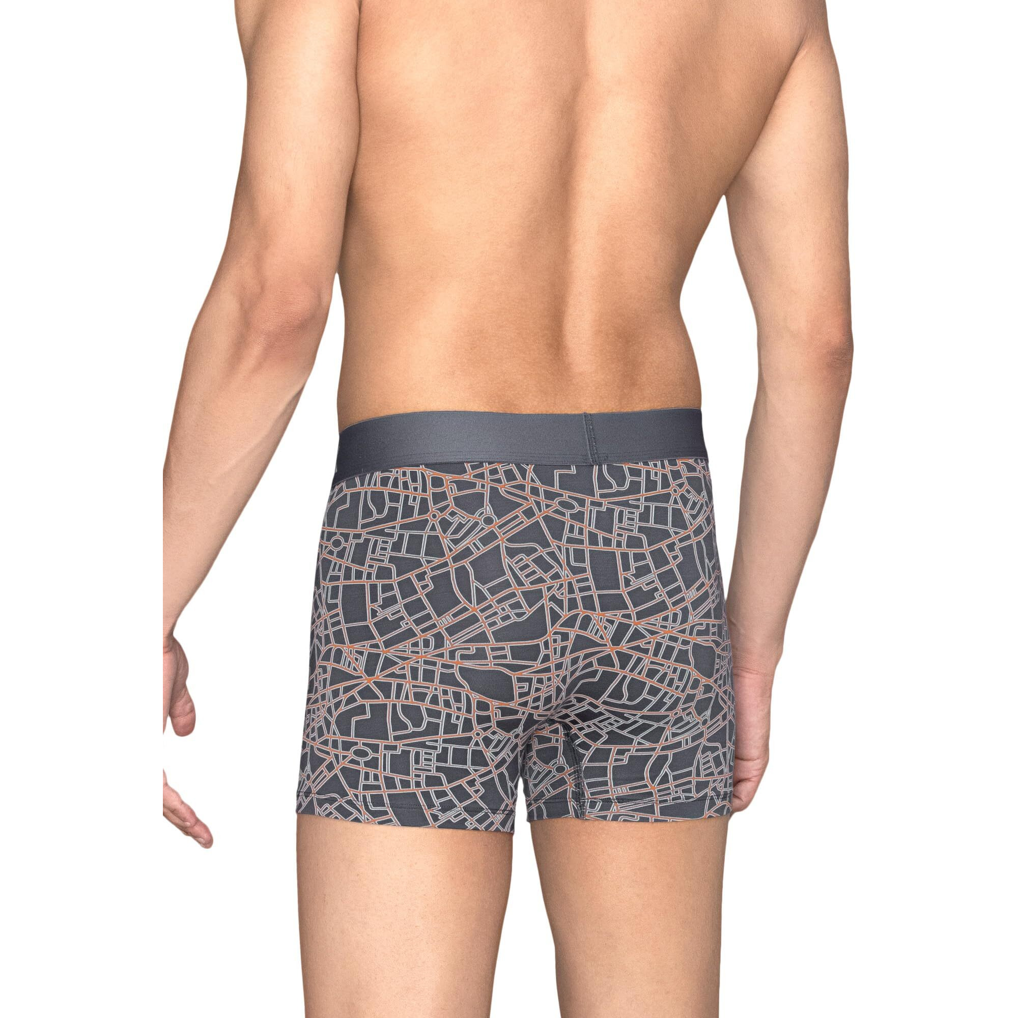 Xyxx Men Micro Modal Trunk, Slim Fit, Printed, Pack Of 1, Xytrnk192Xl, Map Grey, Xl