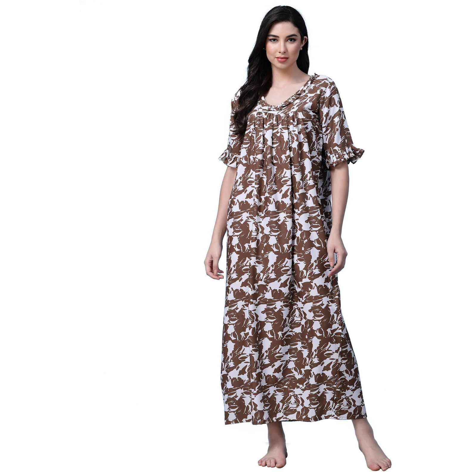 Oomph Cotton Blend Nighty For Women's | Night Gown | Nighty | Nightdress | Maxi Dress | Sleepwear | Gown For Women | Nighties | Sleepwear