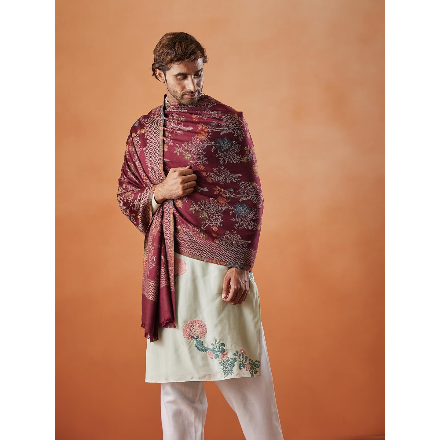 Pashmoda Men Shalimar Kaani Stole (Size 71X203 Cm)