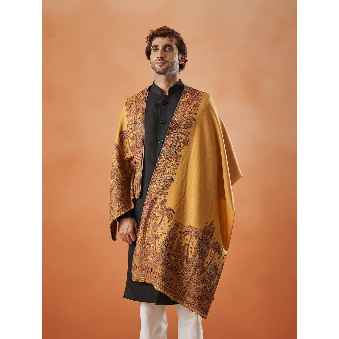 Pashmoda Men Rajwada Kaani Shawl (Size 101X203 Cm)