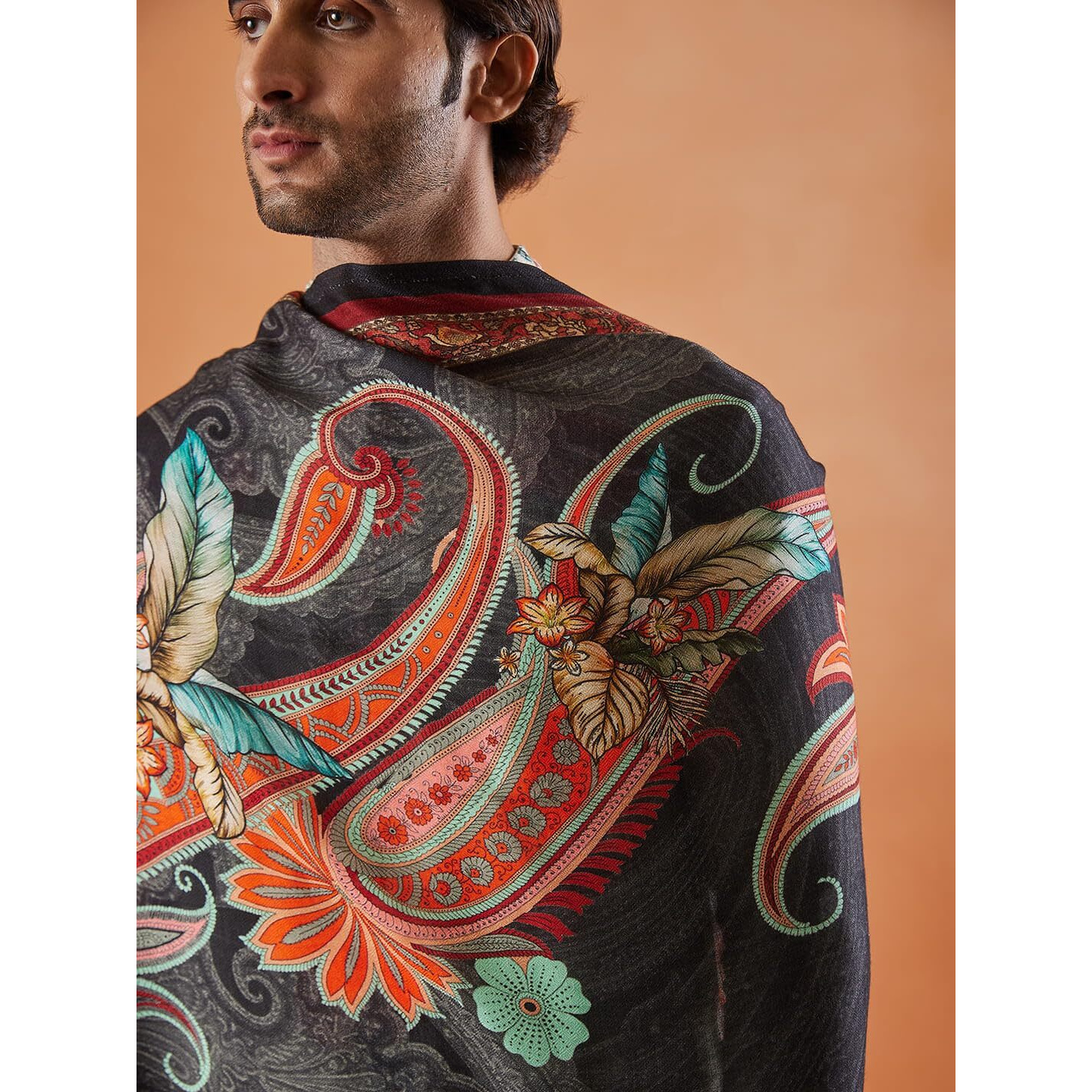 Pashmoda Men Fine Soft Bamboo Fibre Stole (Size 71X203 Cm)