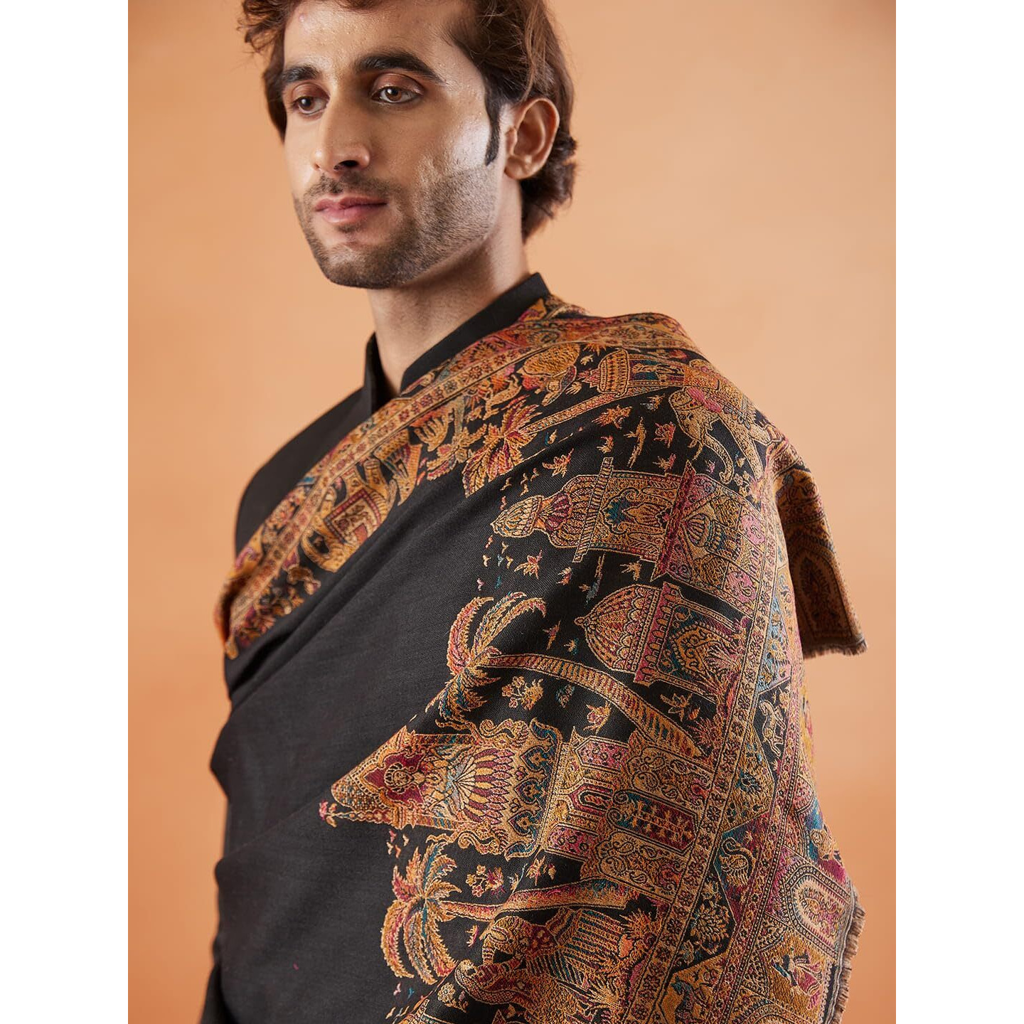 Pashmoda Men Rajwada Kaani Shawl (Size 101X203 Cm)