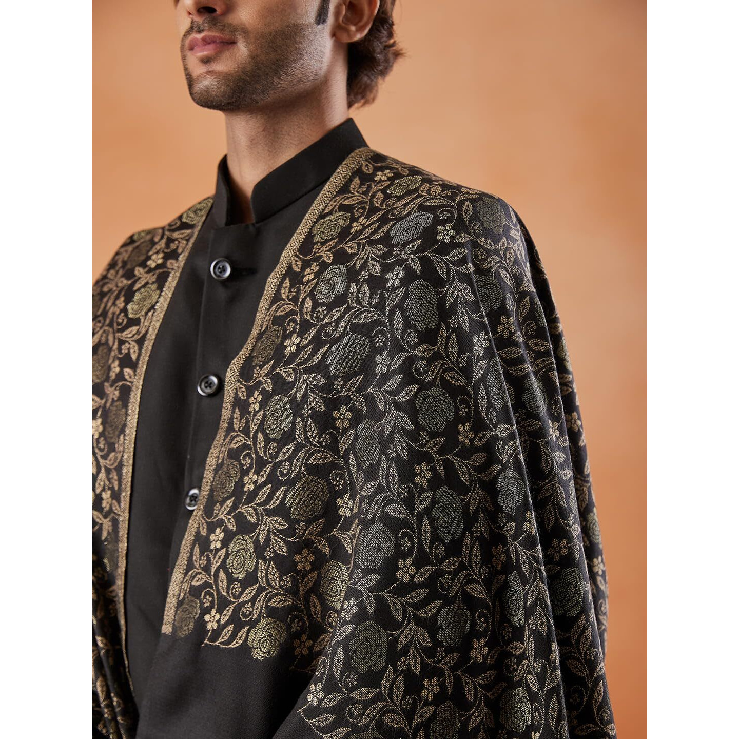 Pashmoda Men Gulnari Kaani Stole (Size 71X203 Cm)