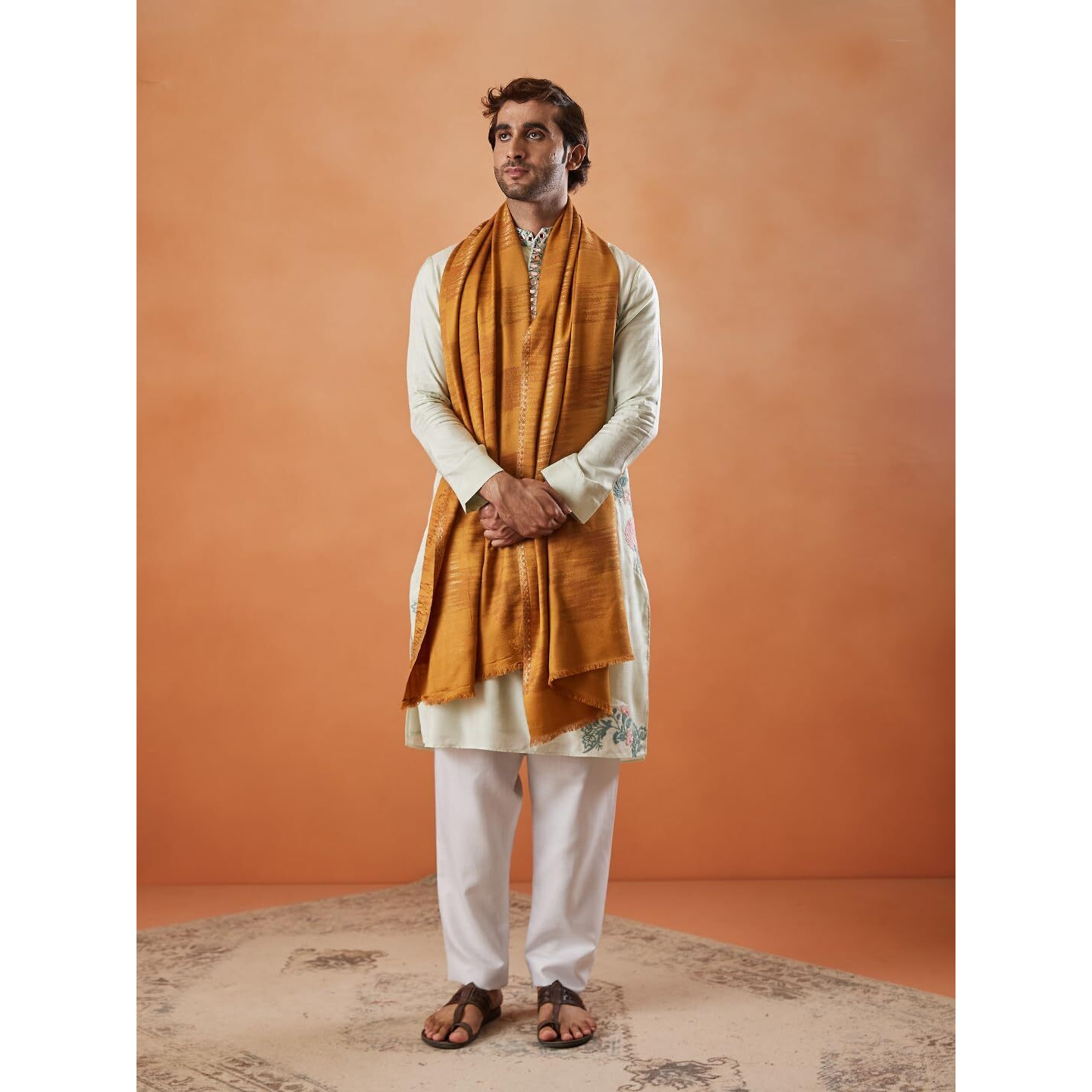 Pashmoda Men Rukhsaar Kaani Stole (Size 71X203 Cm)