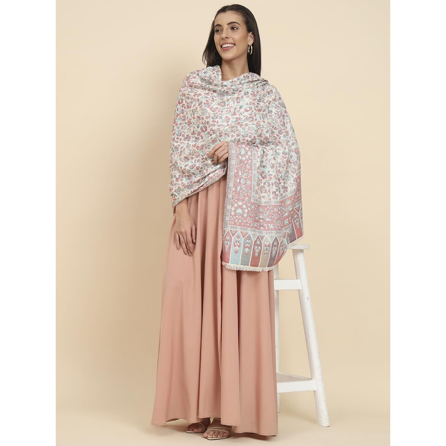 Pashmoda Women Dastaan Woven Design Jamawar Shawl (Size 101X203 Cm)