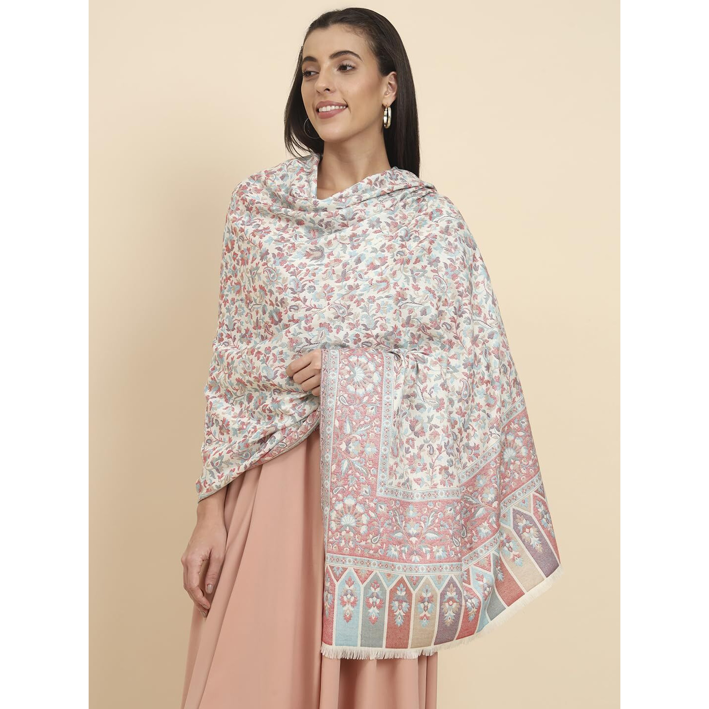 Pashmoda Women Dastaan Woven Design Jamawar Shawl (Size 101X203 Cm)