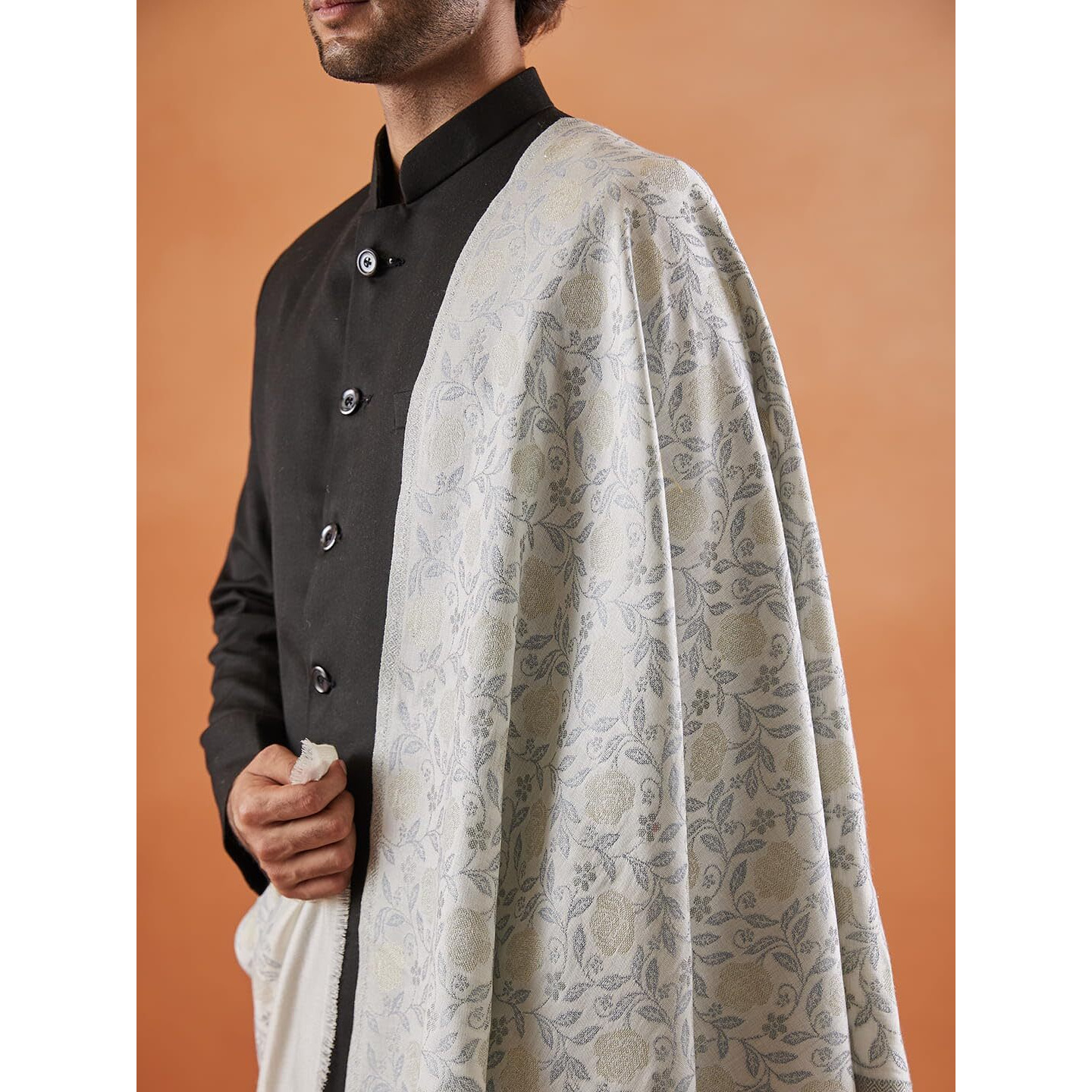 Pashmoda Men Gulnari Kaani Stole (Size 71X203 Cm)