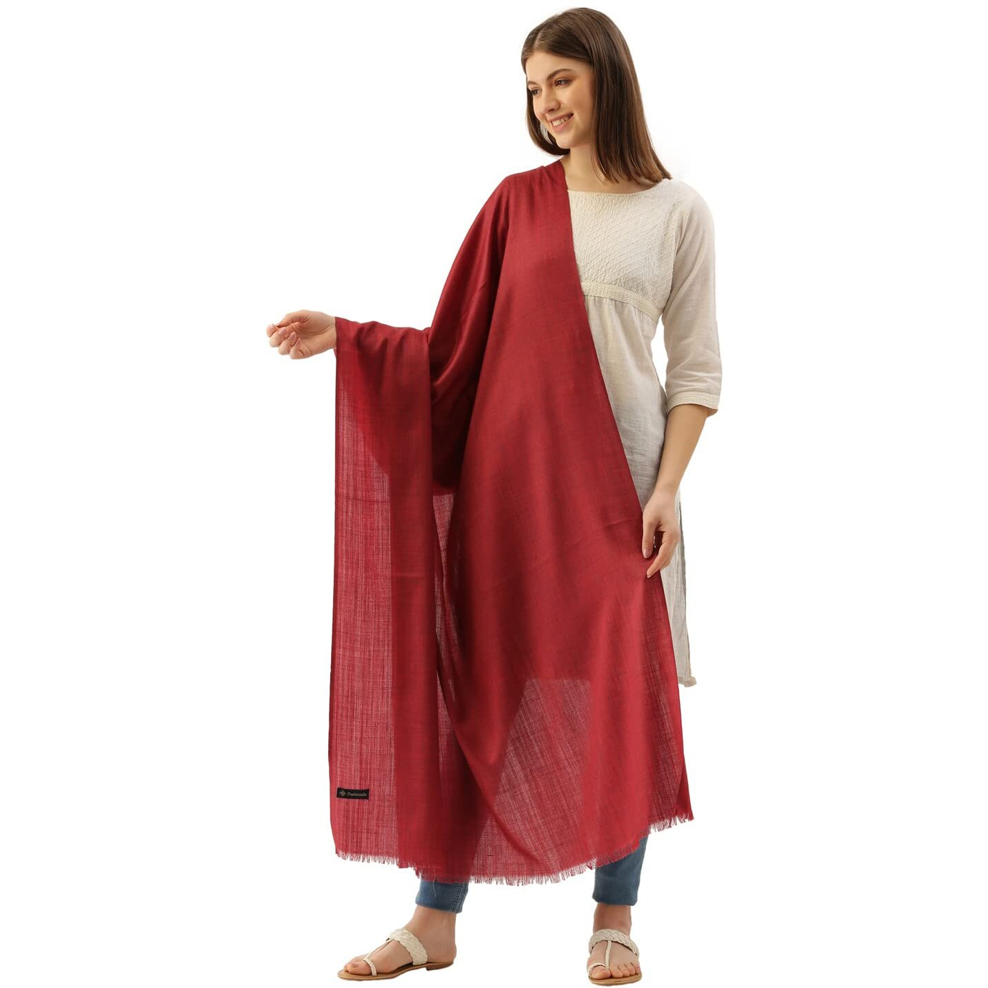 Pashmoda Women Dastaan Solid Shawl (Size  101X203 Cm)