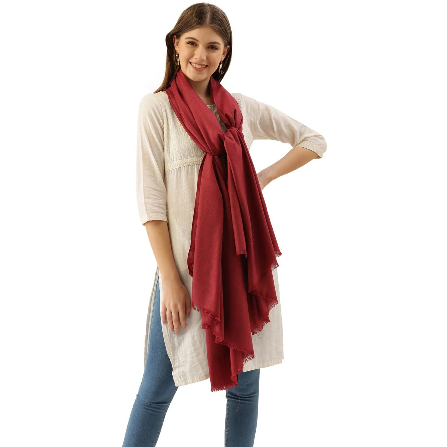 Pashmoda Women Dastaan Solid Shawl (Size  101X203 Cm)