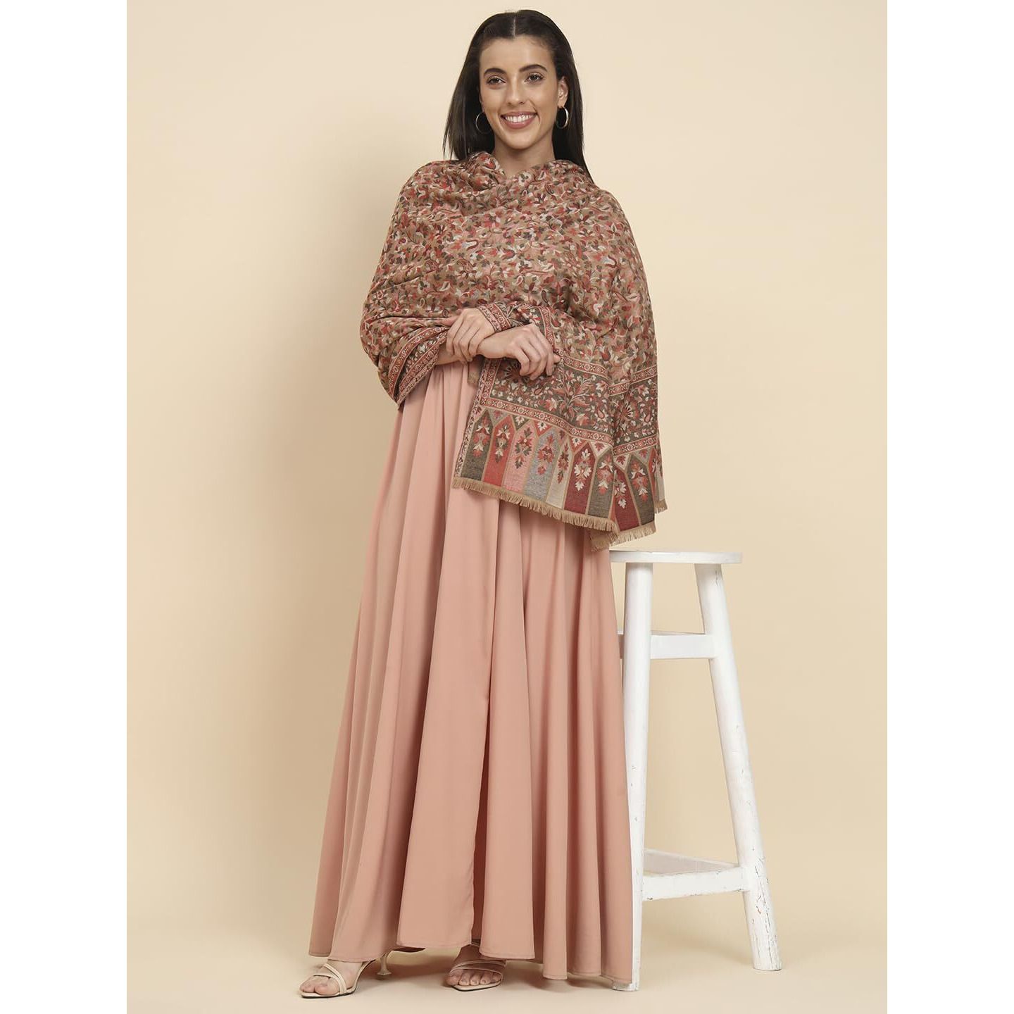 Pashmoda Women Dastaan Woven Design Jamawar Shawl (Size 101X203 Cm)