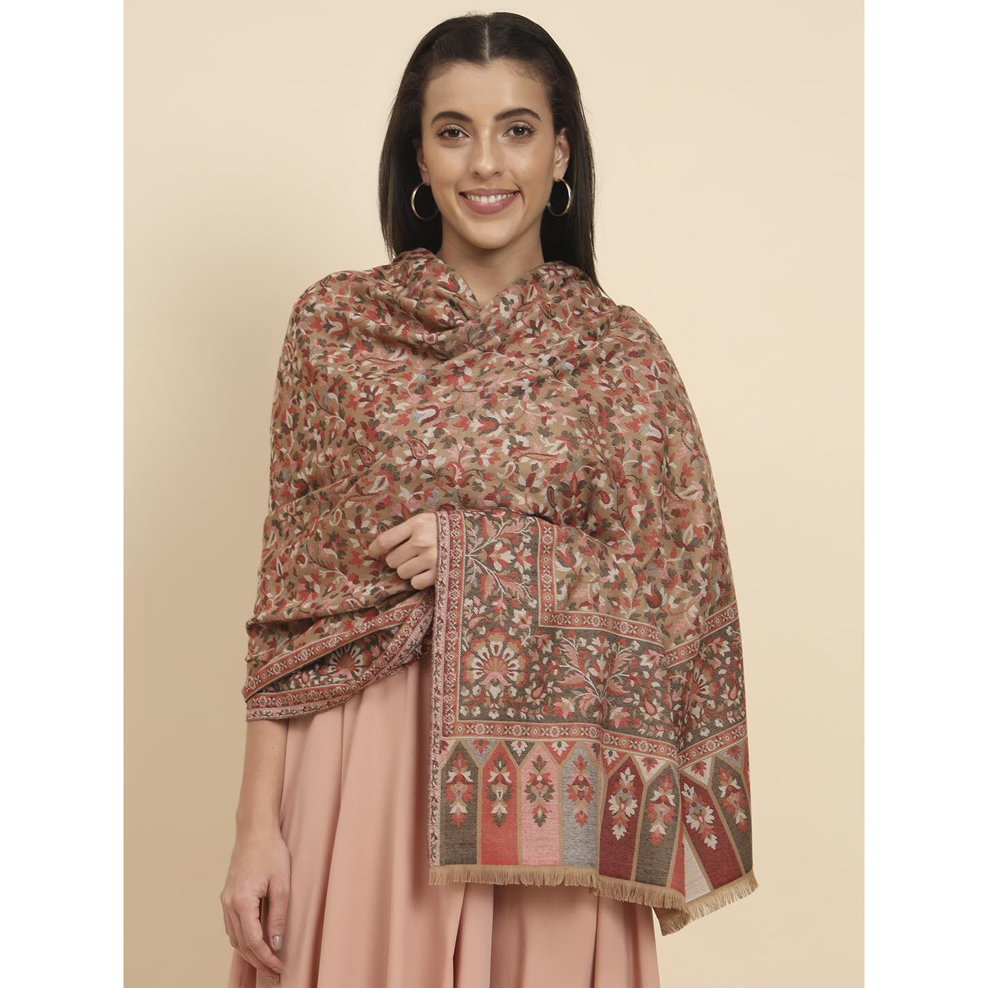 Pashmoda Women Dastaan Woven Design Jamawar Shawl (Size 101X203 Cm)