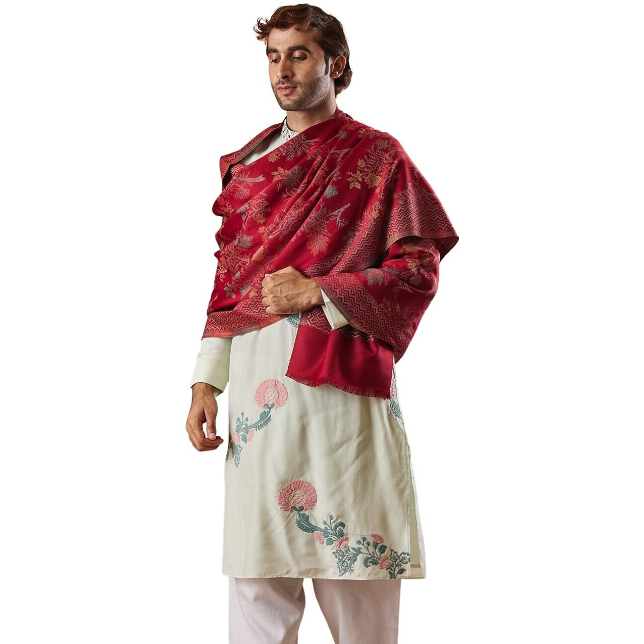 Pashmoda Men Shalimar Kaani Stole (Size 71X203 Cm)