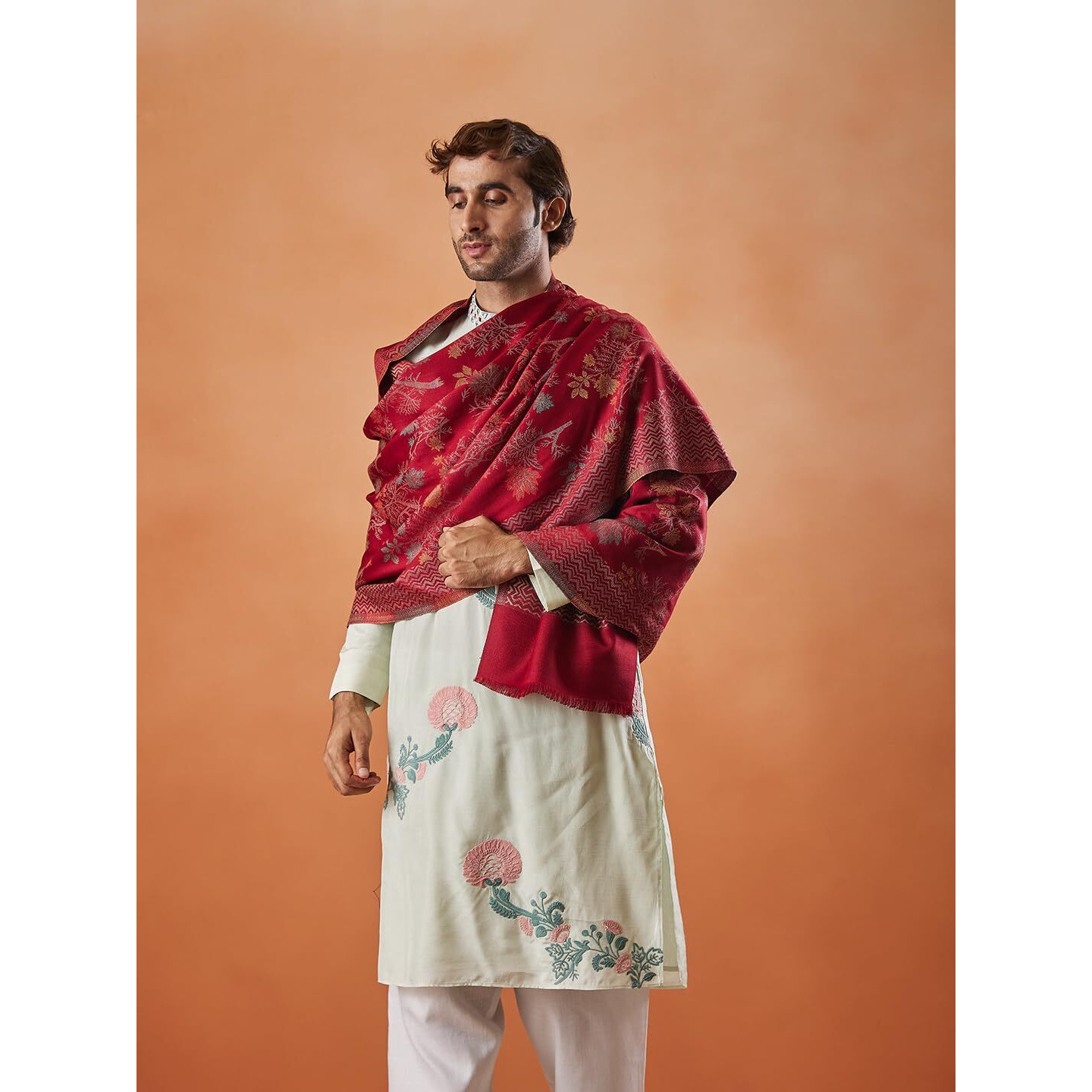 Pashmoda Men Shalimar Kaani Stole (Size 71X203 Cm)