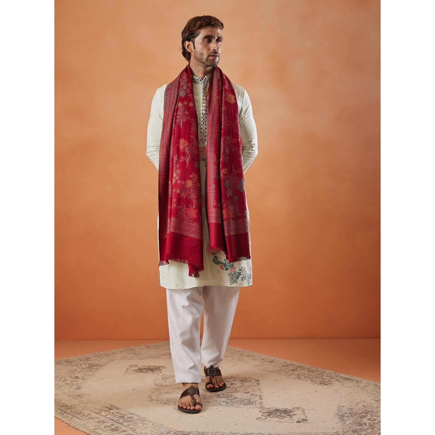 Pashmoda Men Shalimar Kaani Stole (Size 71X203 Cm)