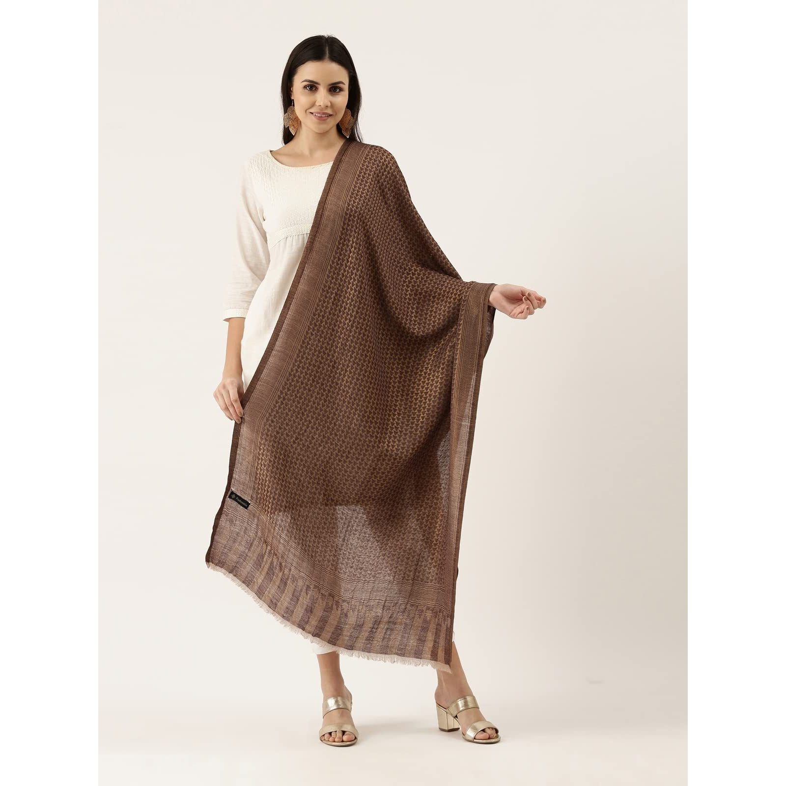 Pashmoda Women Aarzoo Fine Pashmina Wool Blend Stole (Size  71X203 Cm)