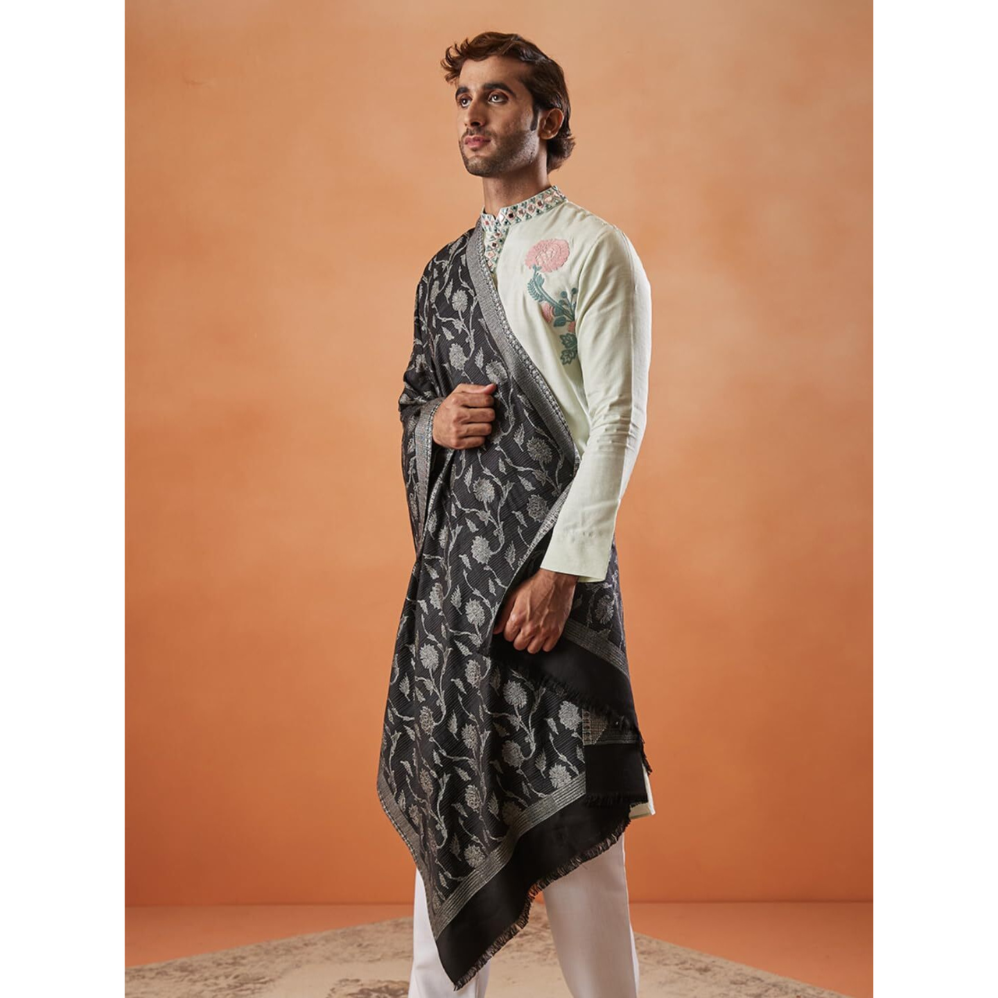 Pashmoda Men Gul-E-Mohabbat Kaani Stole (Size 71X203 Cm)