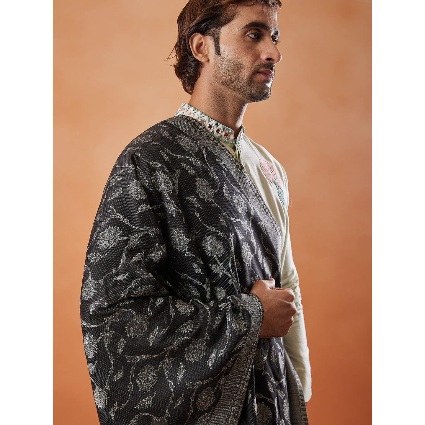 Pashmoda Men Gul-E-Mohabbat Kaani Stole (Size 71X203 Cm)