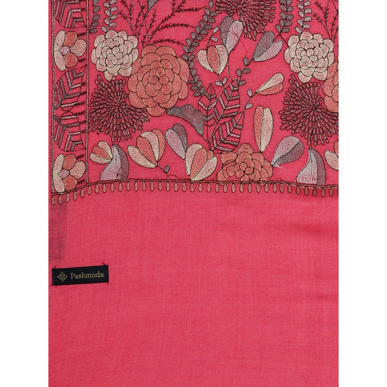 Pashmoda Women Bahaar Pure Wool Aari Embroidered Shawl (Size  101X203 Cm)