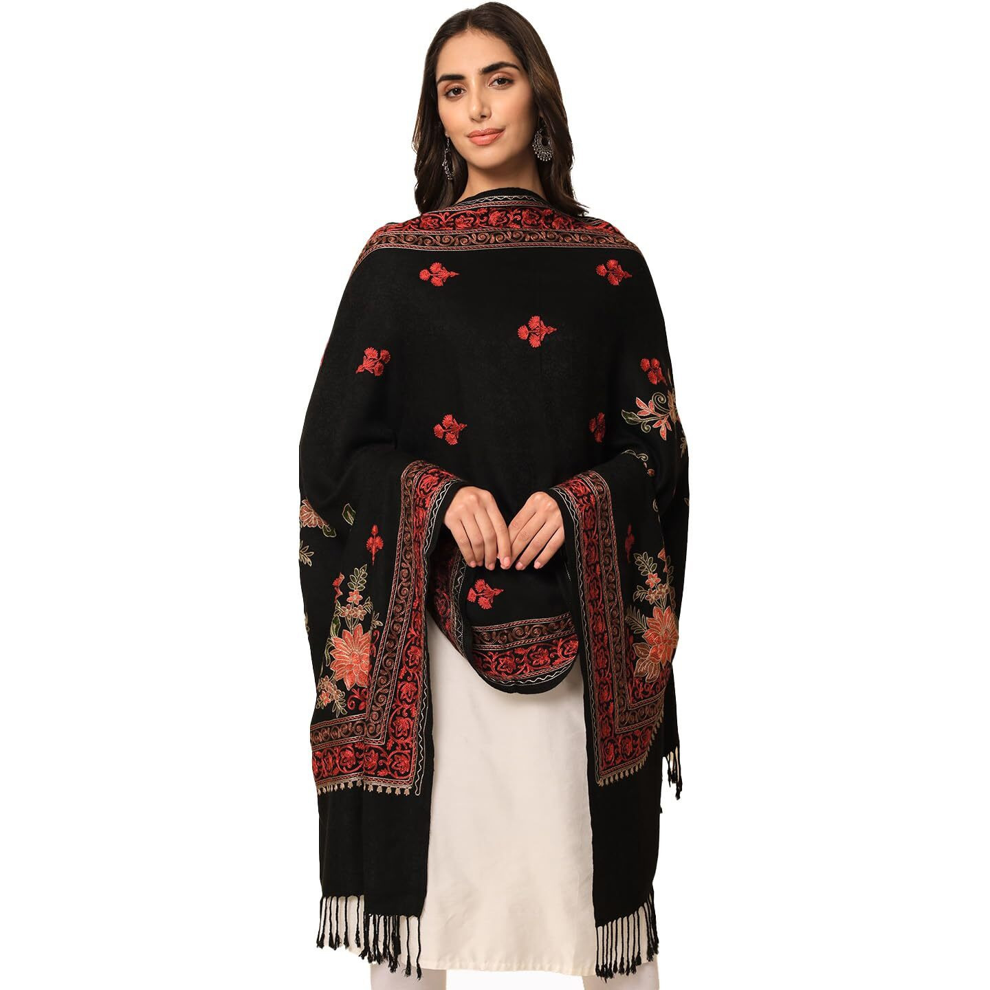 Pashmoda Women Dilbar Aari Embroidered Stole (Size 71X203 Cm)